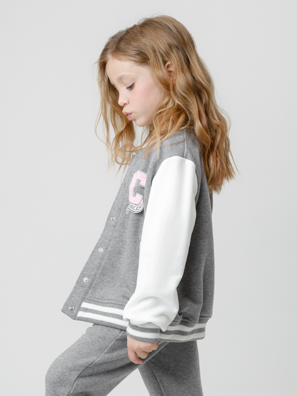 Жакет для девочки, артикул: КР 302833, цвет: серый, фото 3