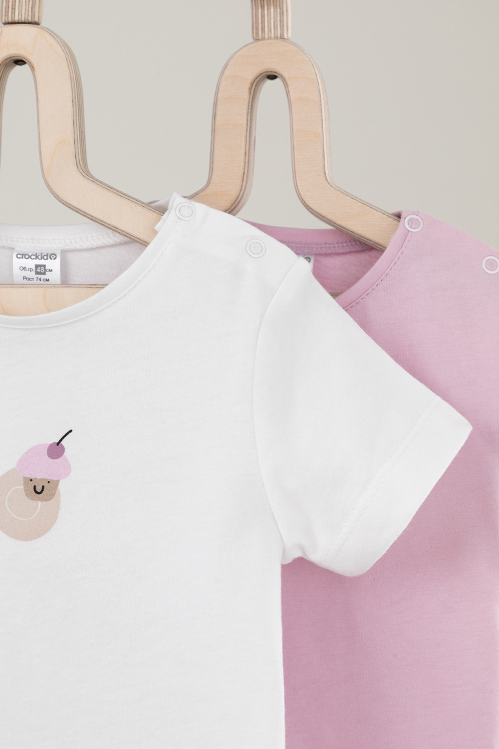 Футболка для новорожденных, артикул: К 302759-2уп, цвет: сахар, фото 3