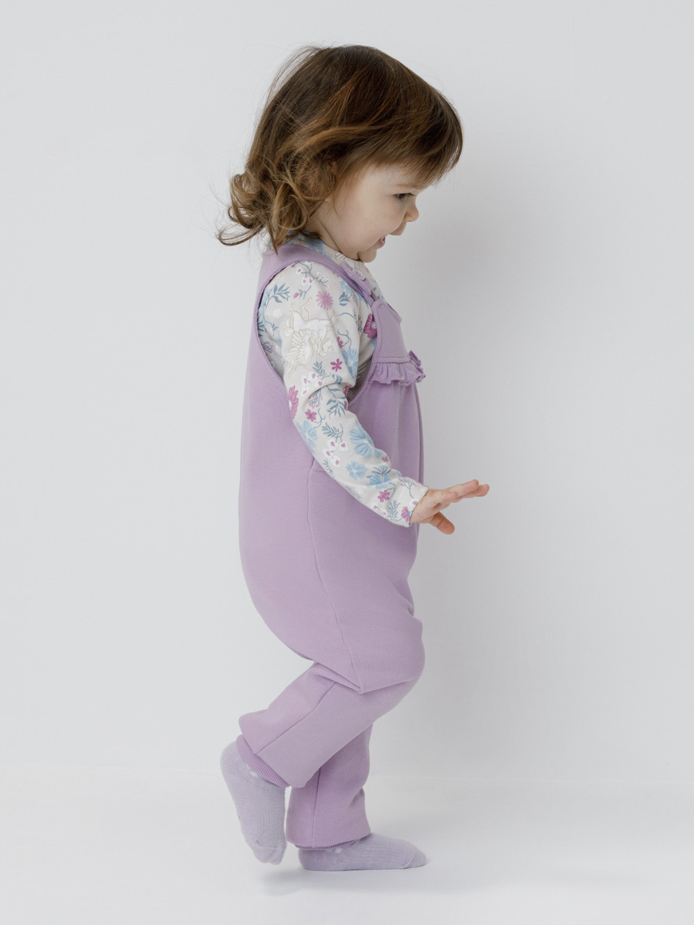 Полукомбинезон для девочки, артикул: КР 6560, цвет: фиолетовый, фото 3