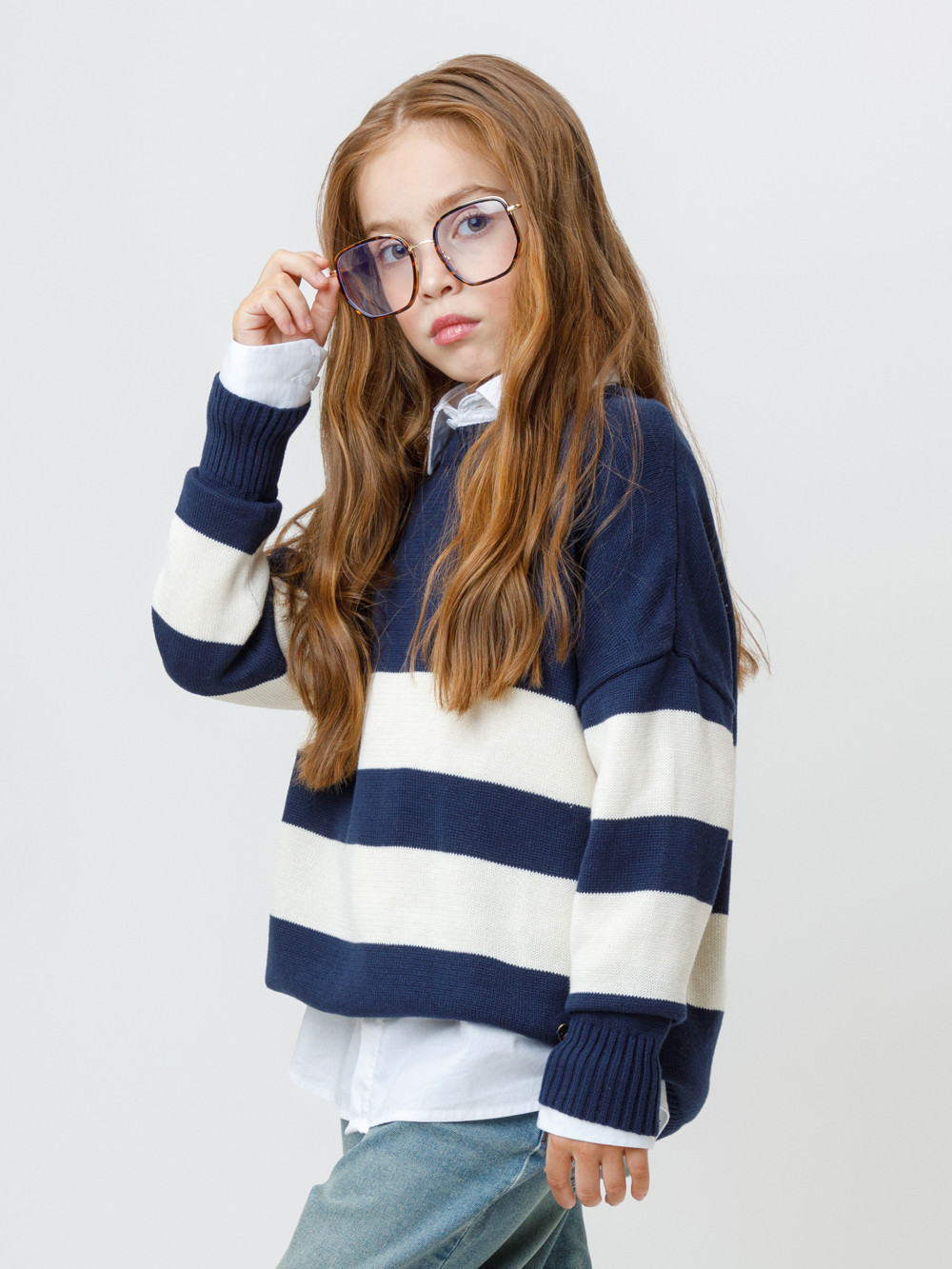 Джемпер для девочки, артикул: КВ 30129, цвет: синий, фото 2