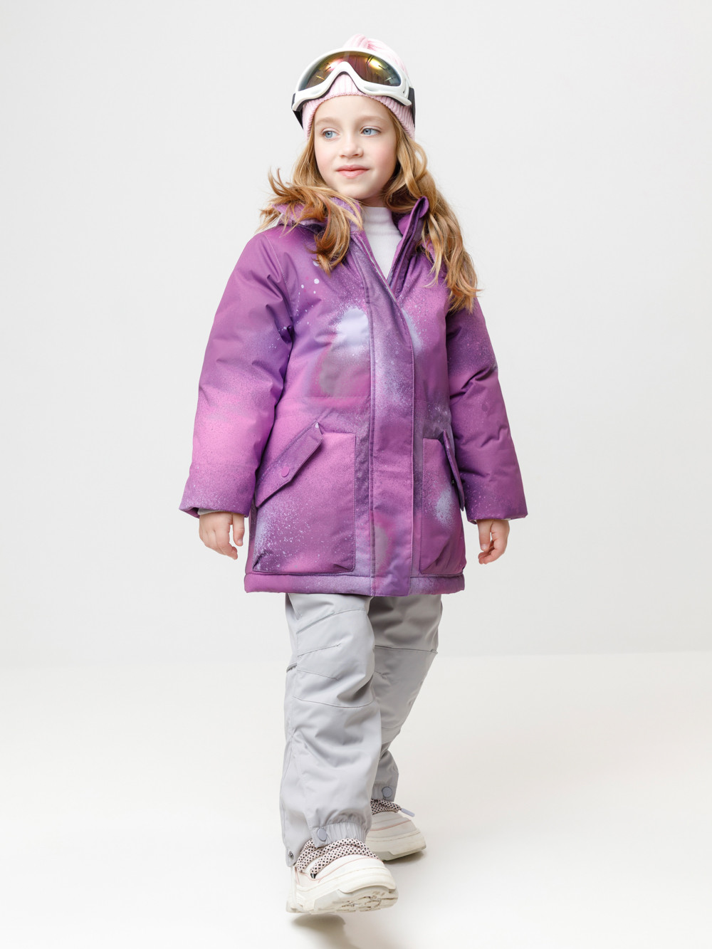 Куртка для девочки, артикул: ВК 38120/н/6 ГР, цвет: фиолетовый, фото 3