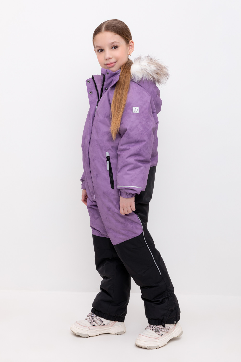Комбинезоны утепленные для девочки, артикул: ВК 60120/н/6 ГР, цвет: фиолетовый, фото 3