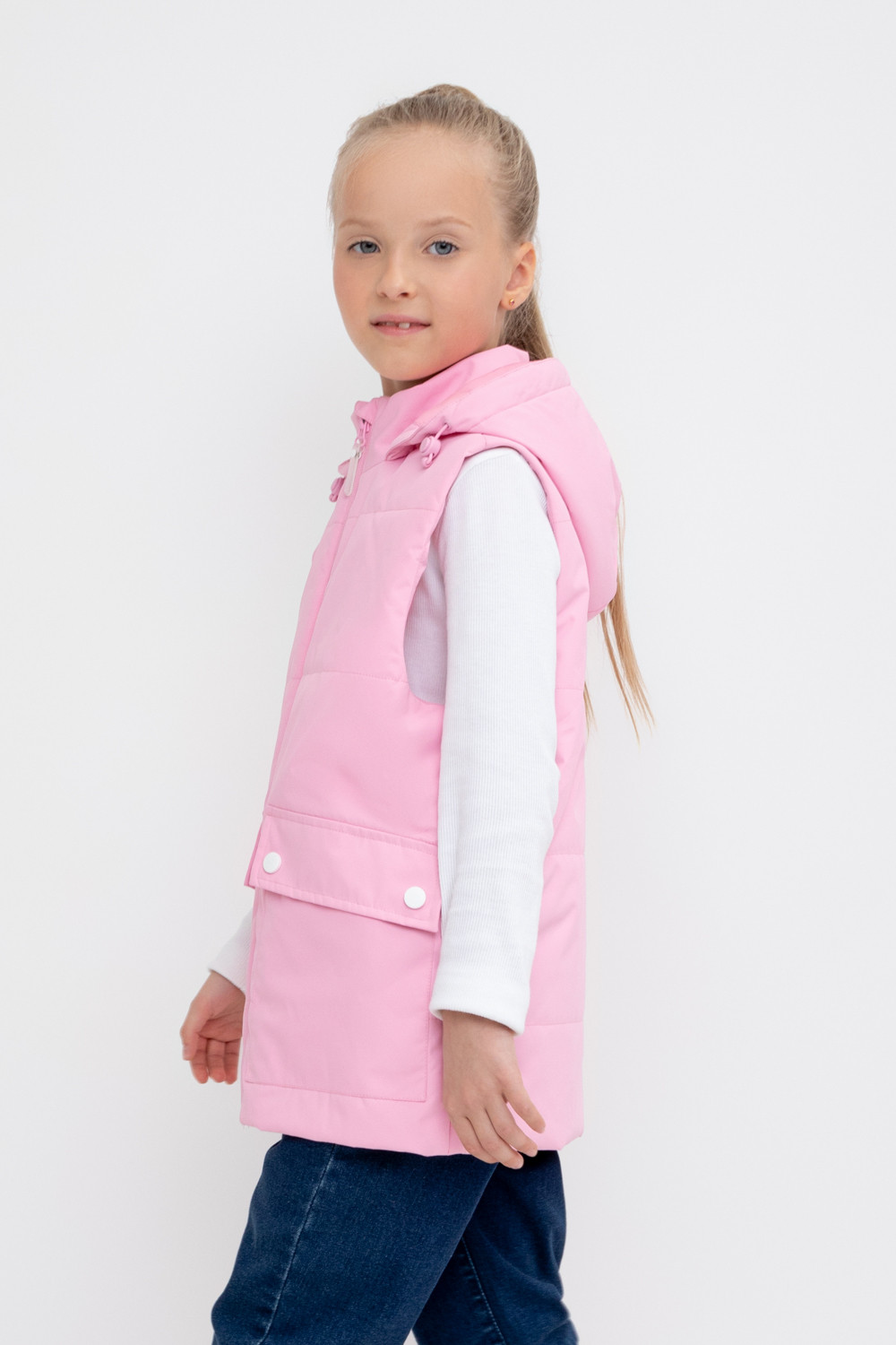 Жилет для девочки, артикул: ВК 35011/6 ГР, цвет: розовый, фото 3