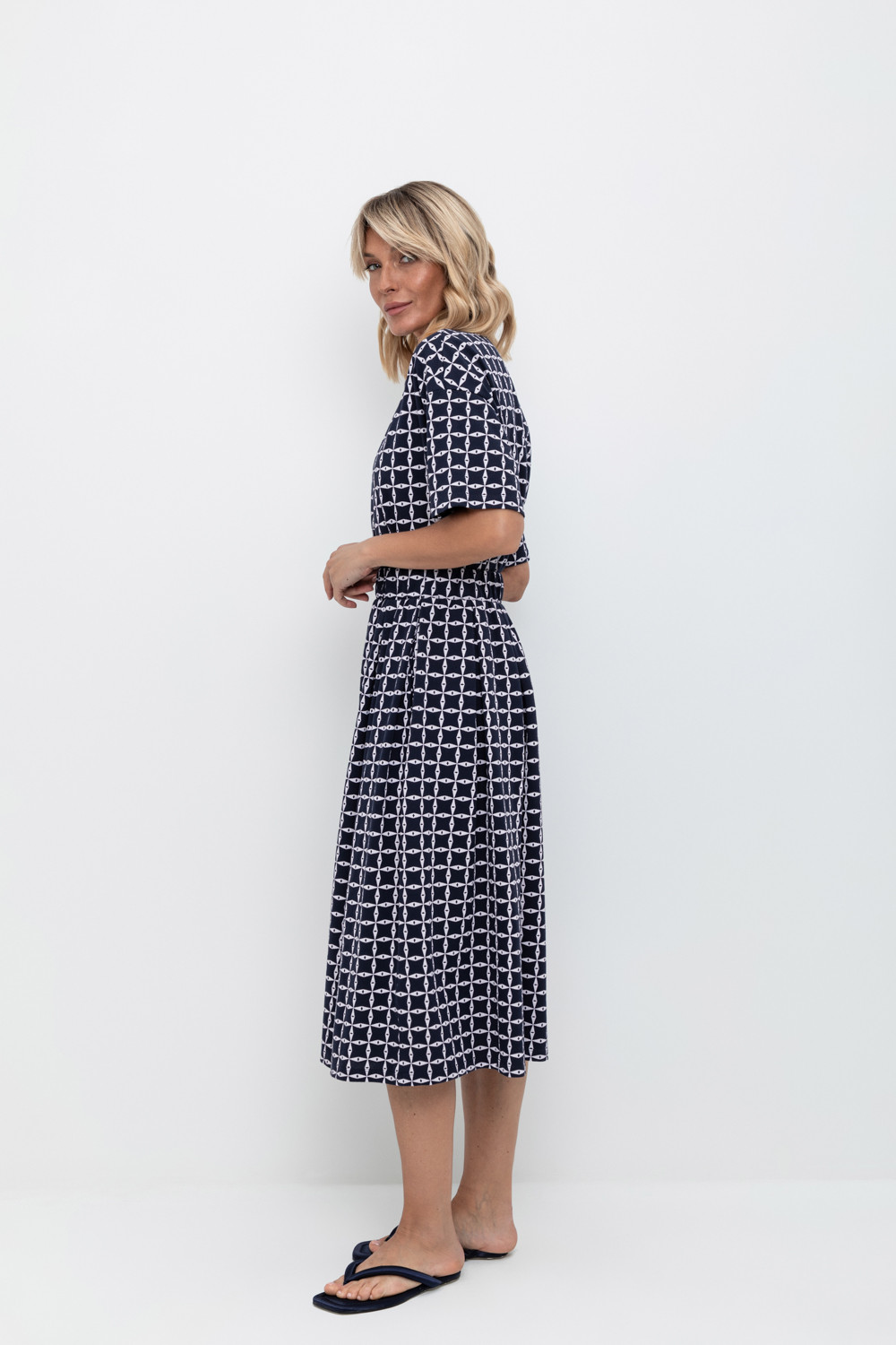 Юбки женские для мам, артикул: ЕВТ 7013, цвет: темно-синий, фото 3