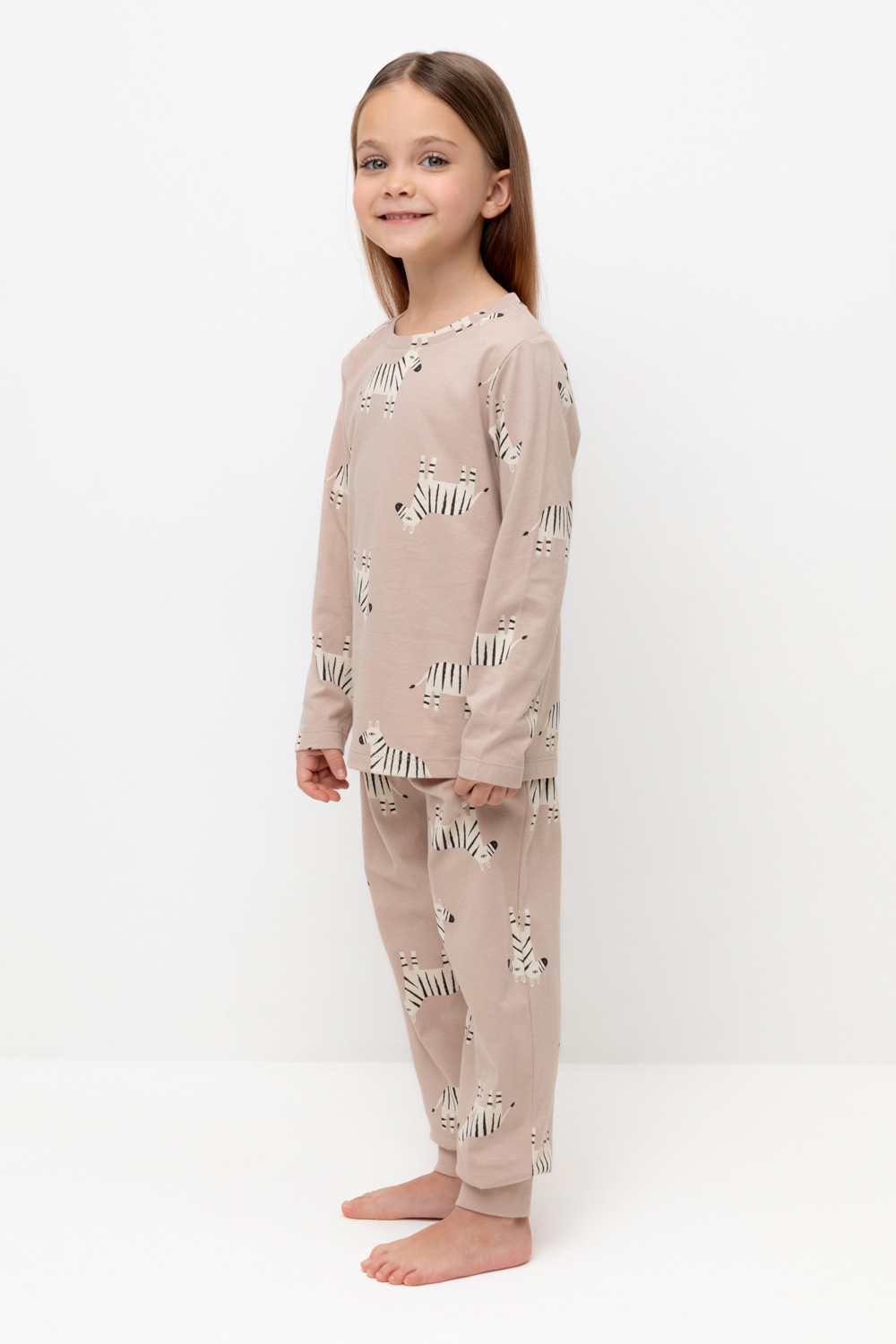 Пижама для девочки, артикул: К 1561, цвет: бежевый, фото 3