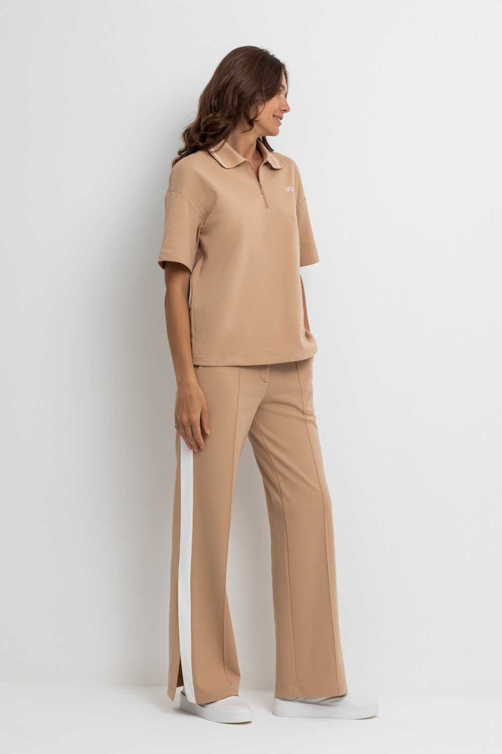 Брюки женские для мам, артикул: ЕВТ 4083, цвет: бежевый, фото 3