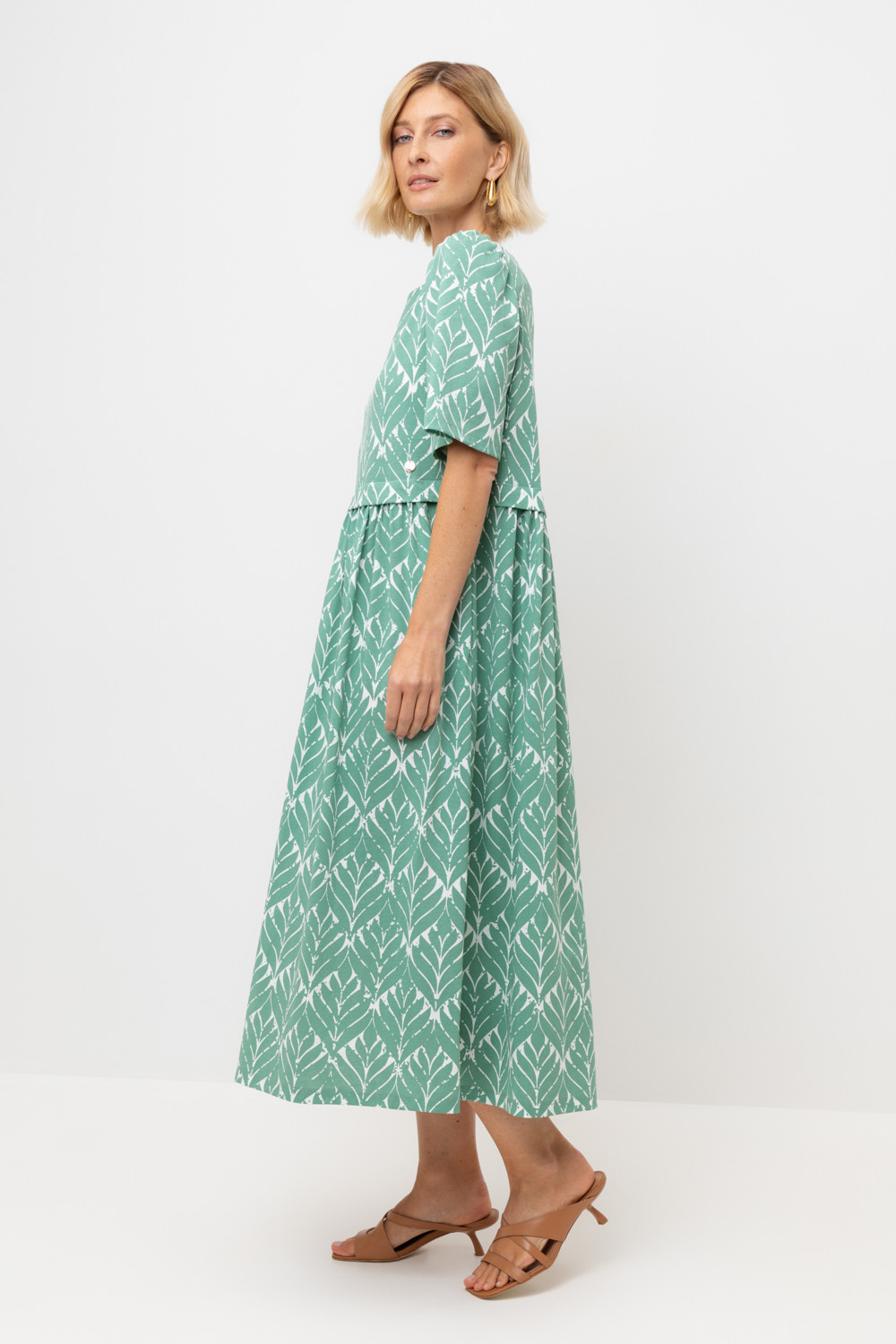 Платья женские для мам, артикул: ЕВТ 5082, цвет: зеленый, фото 3