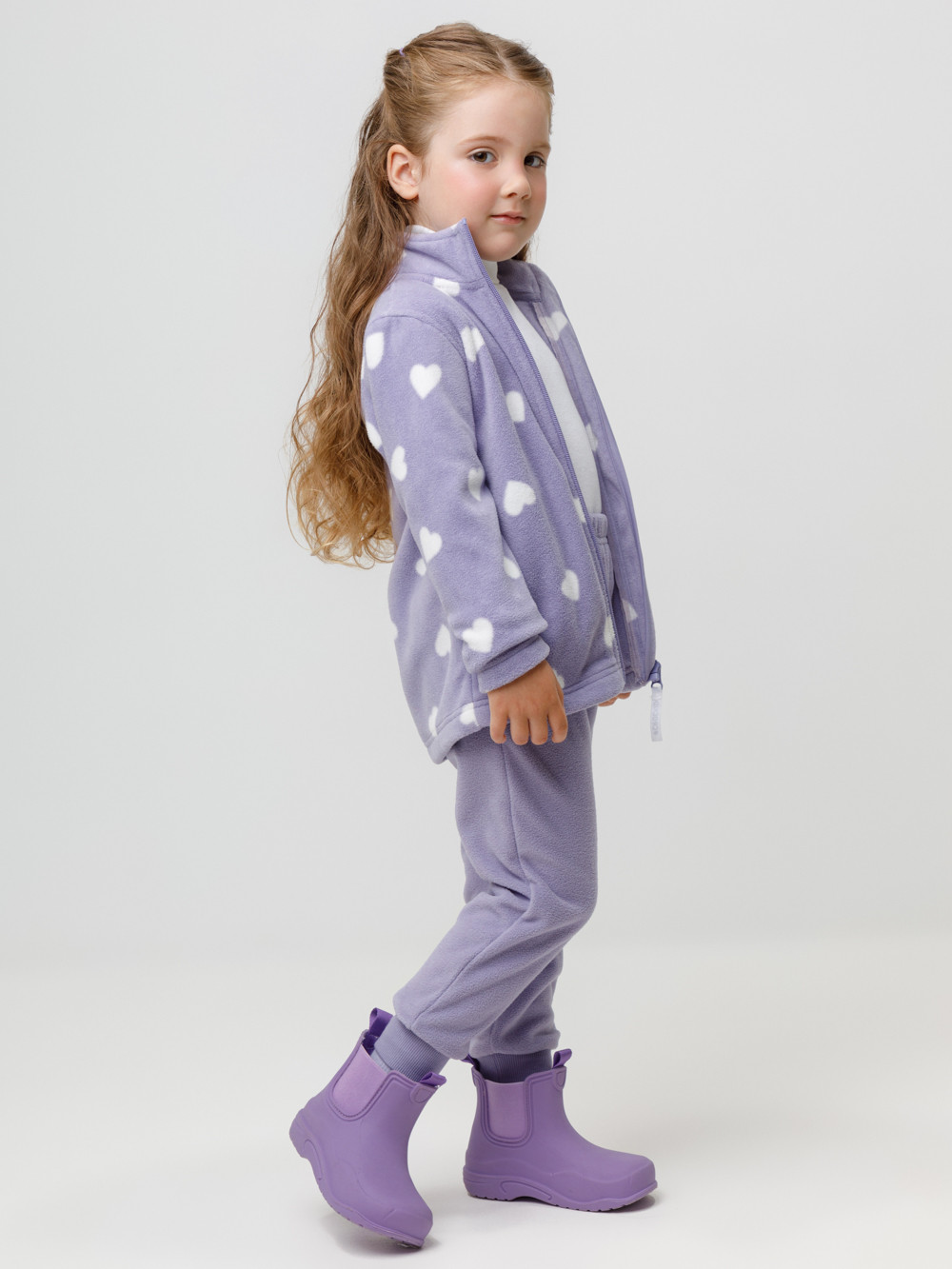 Брюки для девочки, артикул: ФЛ 40006-1/6 ГР, цвет: фиолетовый, фото 3