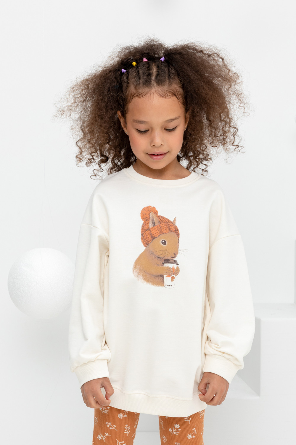 Джемпер для девочки, артикул: КР 302186, цвет: бежевый, фото 3