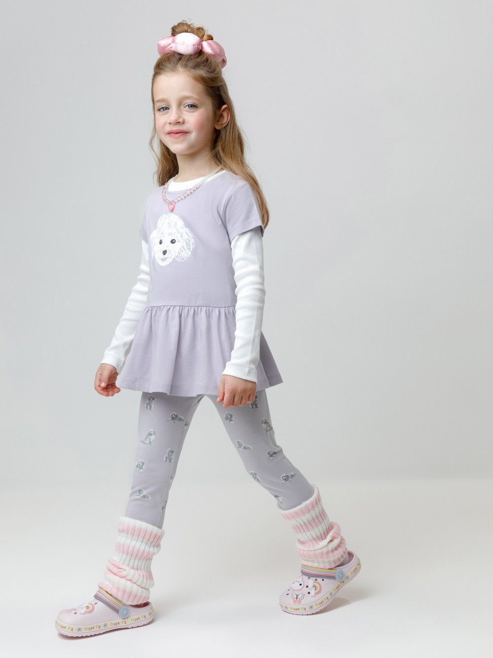 Лосины для девочки, артикул: КР 4074, цвет: фиолетовый, фото 3
