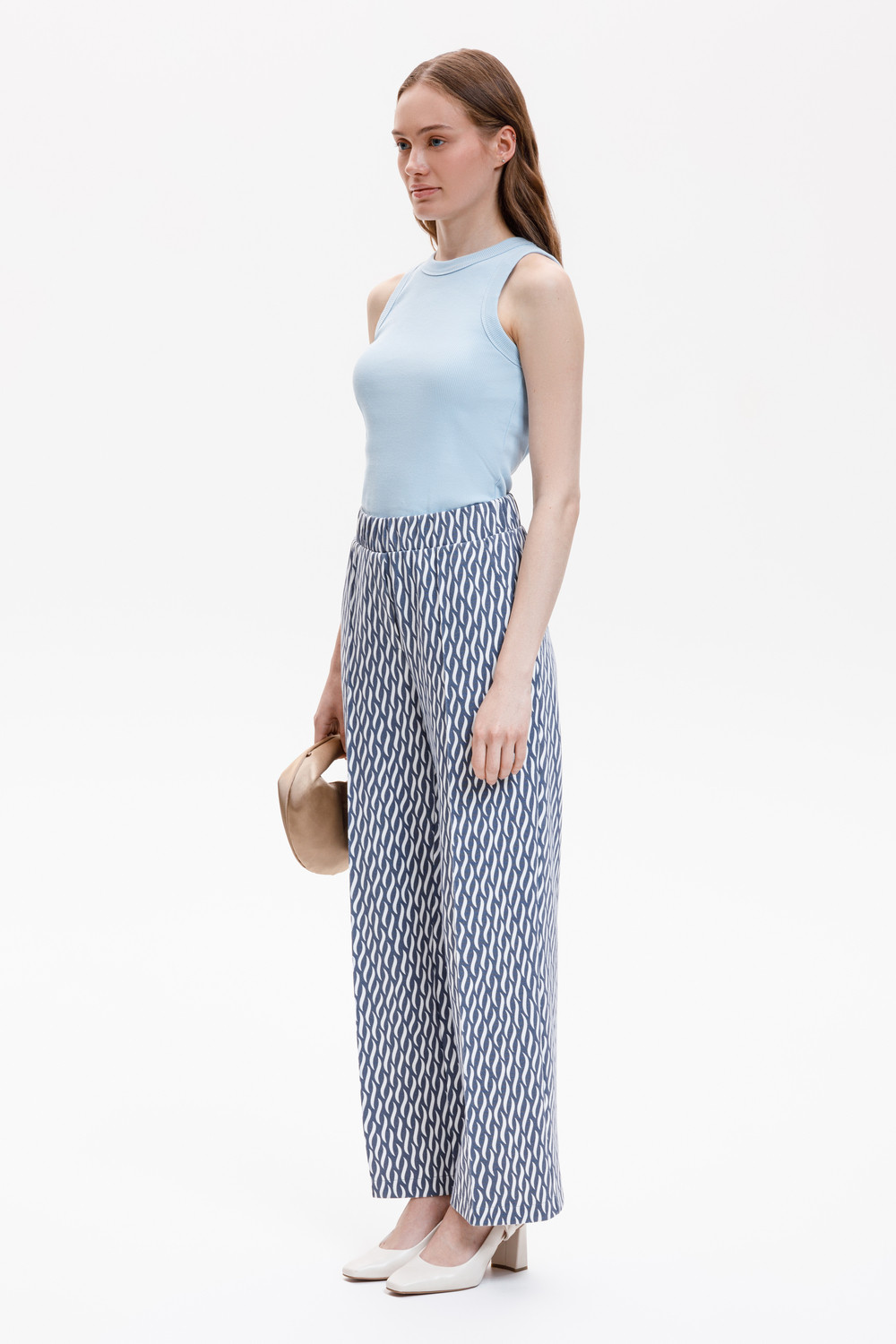 Брюки женские для мам, артикул: ЕВТ 4151, цвет: синий, фото 3