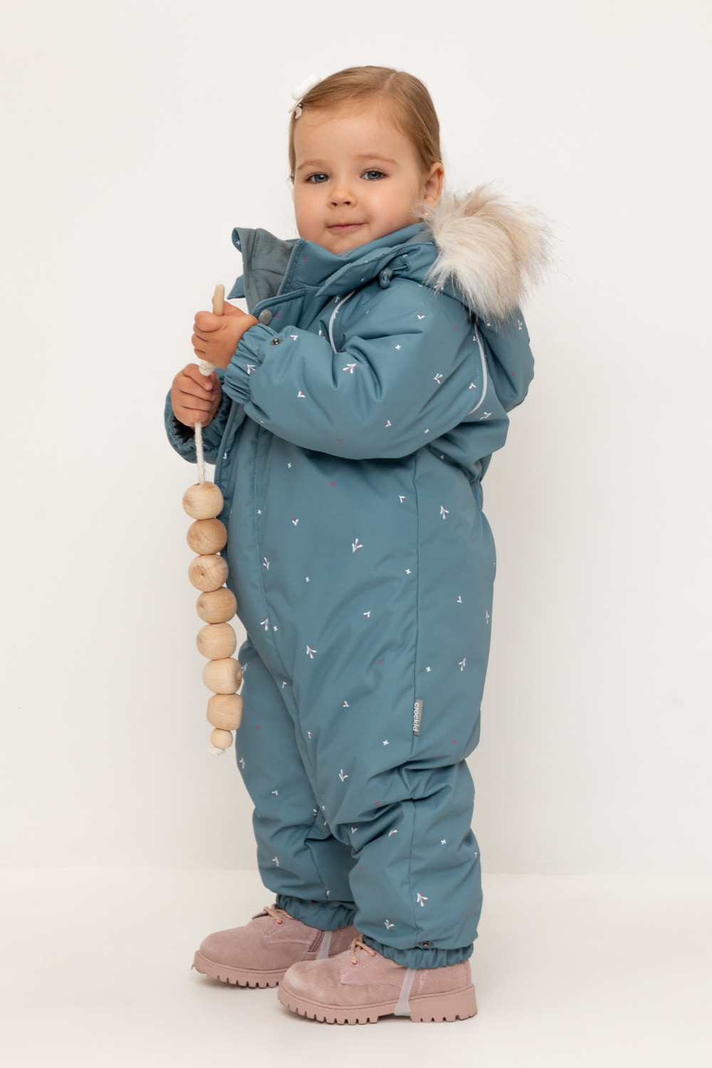 Комбинезоны утепленные для девочки, артикул: ВК 60116/н/3 Ал, цвет: зеленый, фото 3