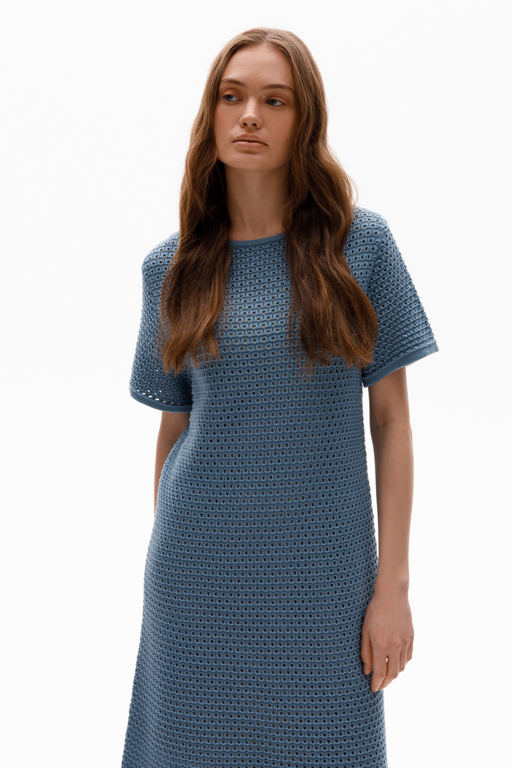 Платья женские для мам, артикул: ЕВ 527, цвет: синий, фото 3