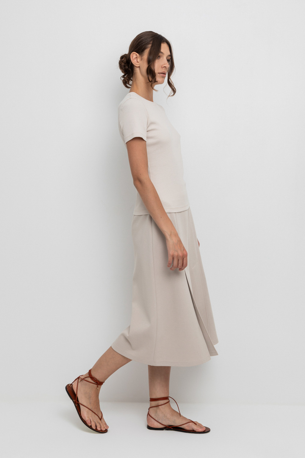 Юбки женские для мам, артикул: ЕВТ 7015, цвет: бежевый, фото 3