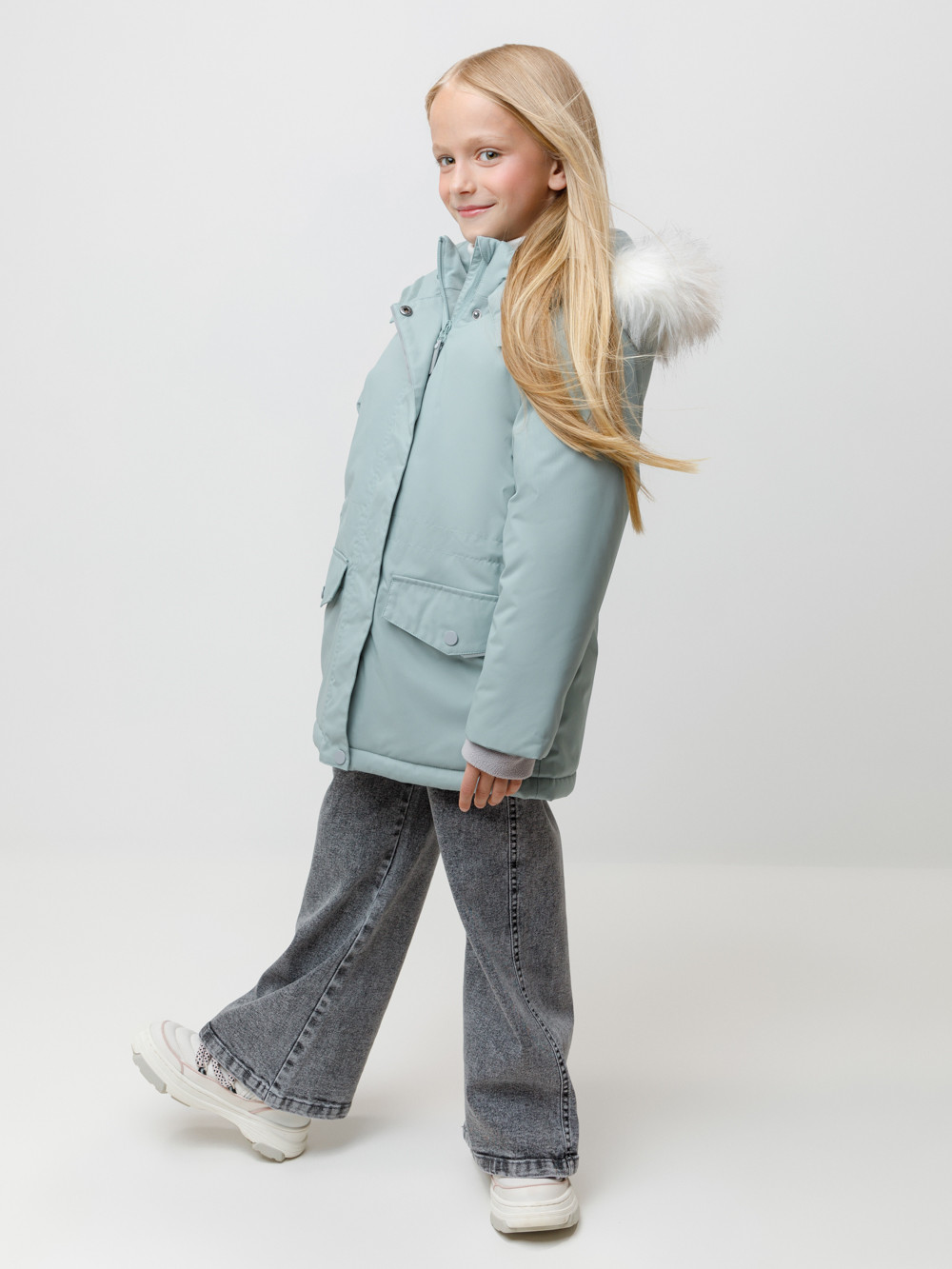 Куртка для девочки, артикул: ВК 38112/6 ГР, цвет: зеленый, фото 3