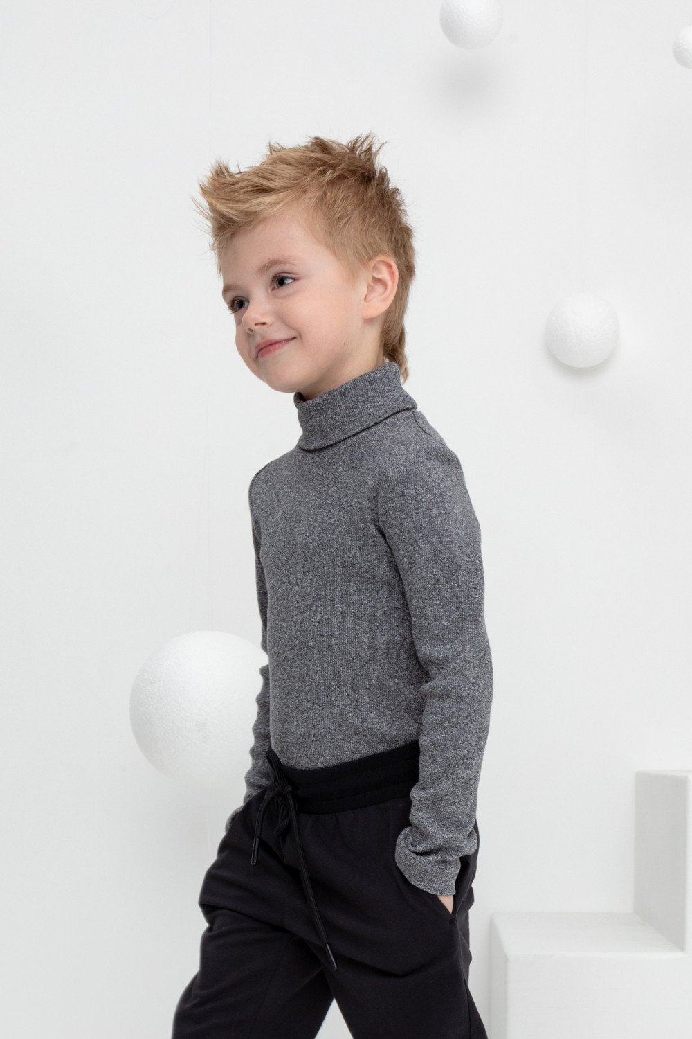 Водолазки для мальчика, артикул: КР 301477, цвет: серый, фото 3
