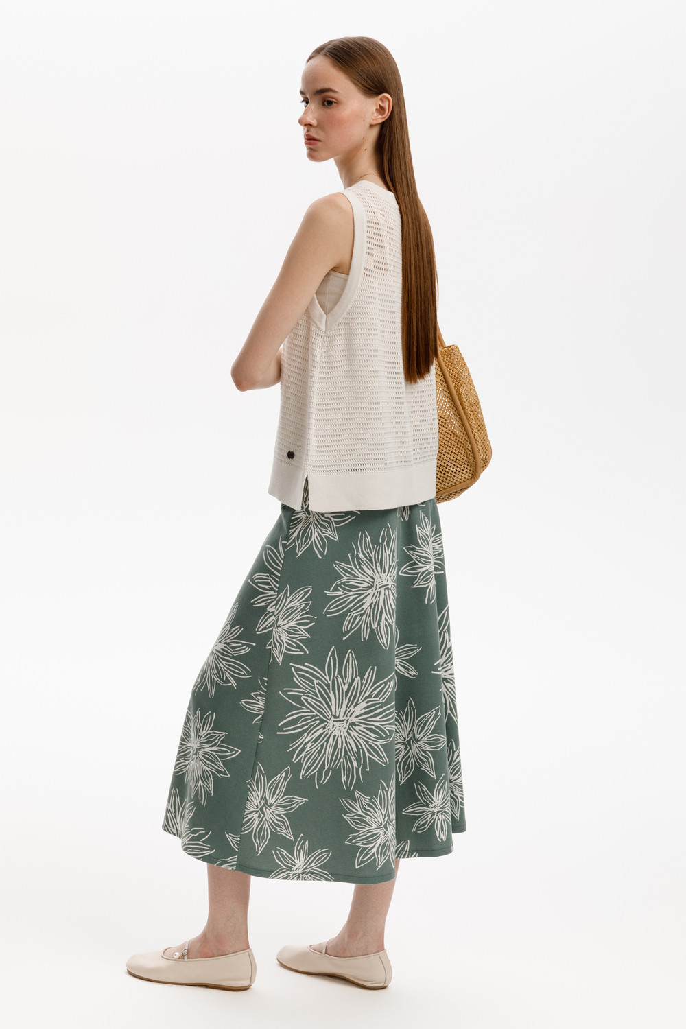 Юбки женские для мам, артикул: ЕВТ 7029, цвет: зеленый, фото 3