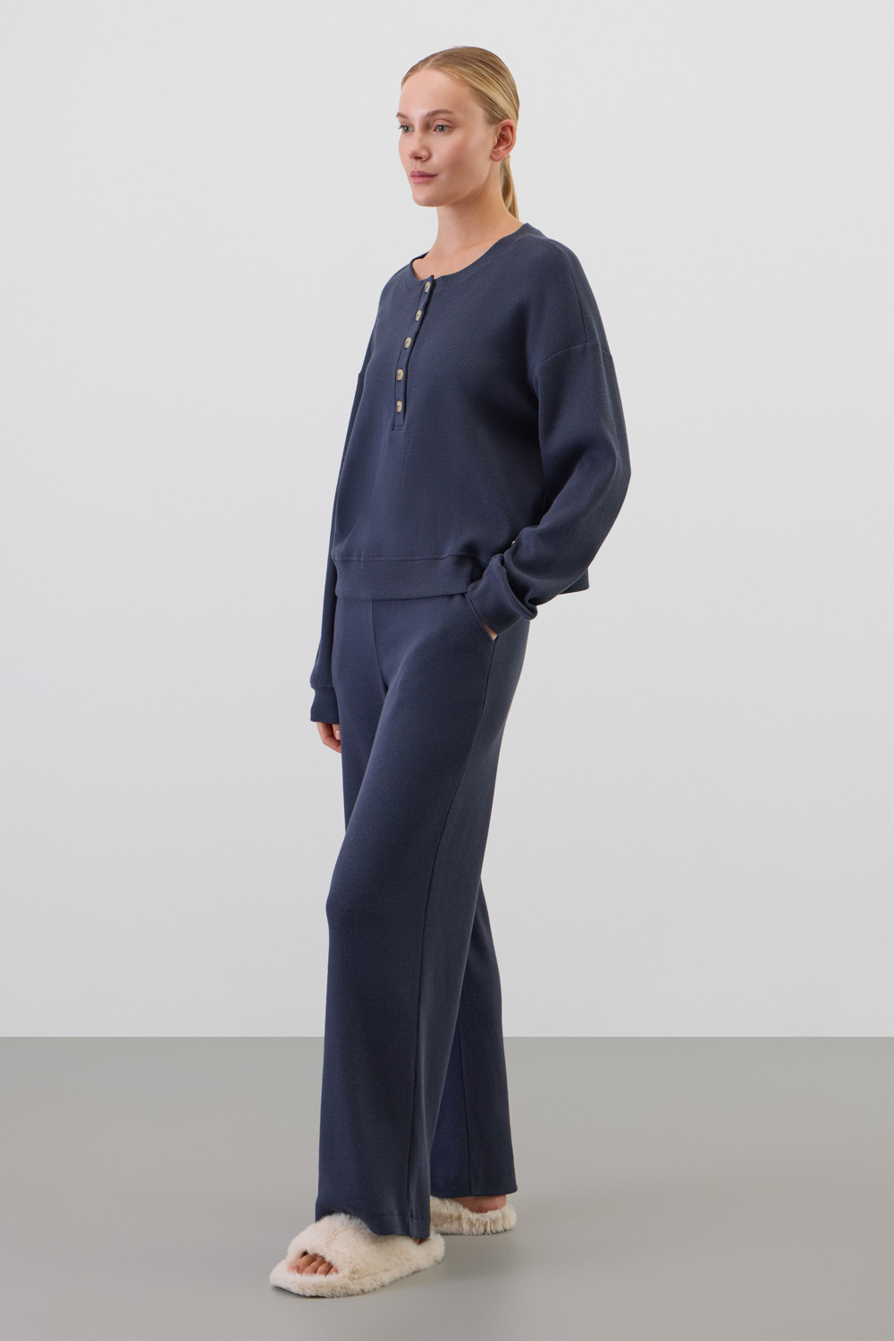 Комплекты для дома для мам, артикул: Е 20199, цвет: темно-синий, фото 3