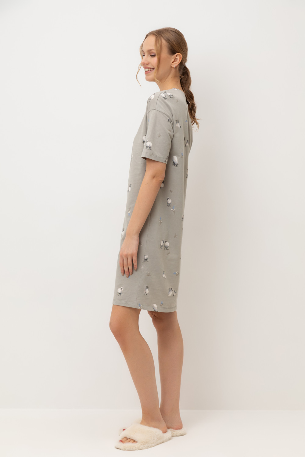 Сорочки ночные женские для мам, артикул: Е 10059, цвет: хаки, фото 3