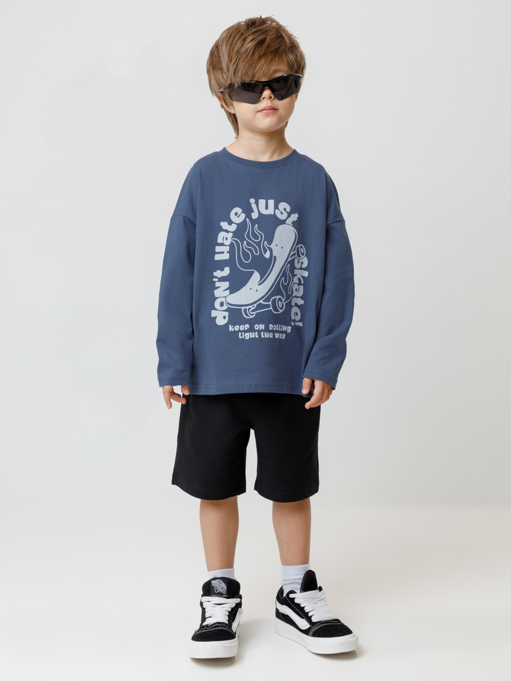 Лонгсливы для мальчика, артикул: МП 302892, цвет: синий, фото 3