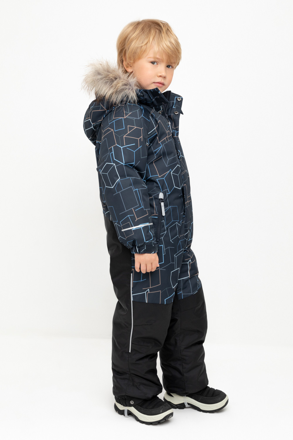 Комбинезоны утепленные для мальчика, артикул: ВК 60120/н/9 ГР, цвет: темно-синий, фото 3