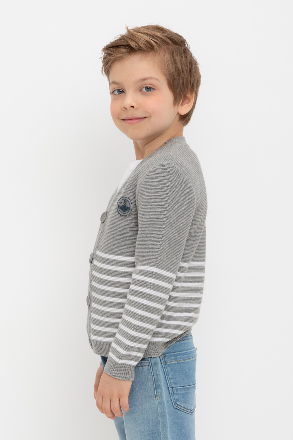 Жакет для мальчика, артикул: КВ 30153, цвет: серый, фото 3