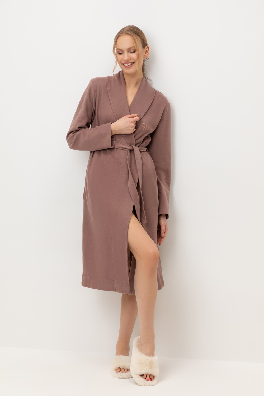 Халаты женские для мам, артикул: Е 50029, цвет: коричневый, фото 3