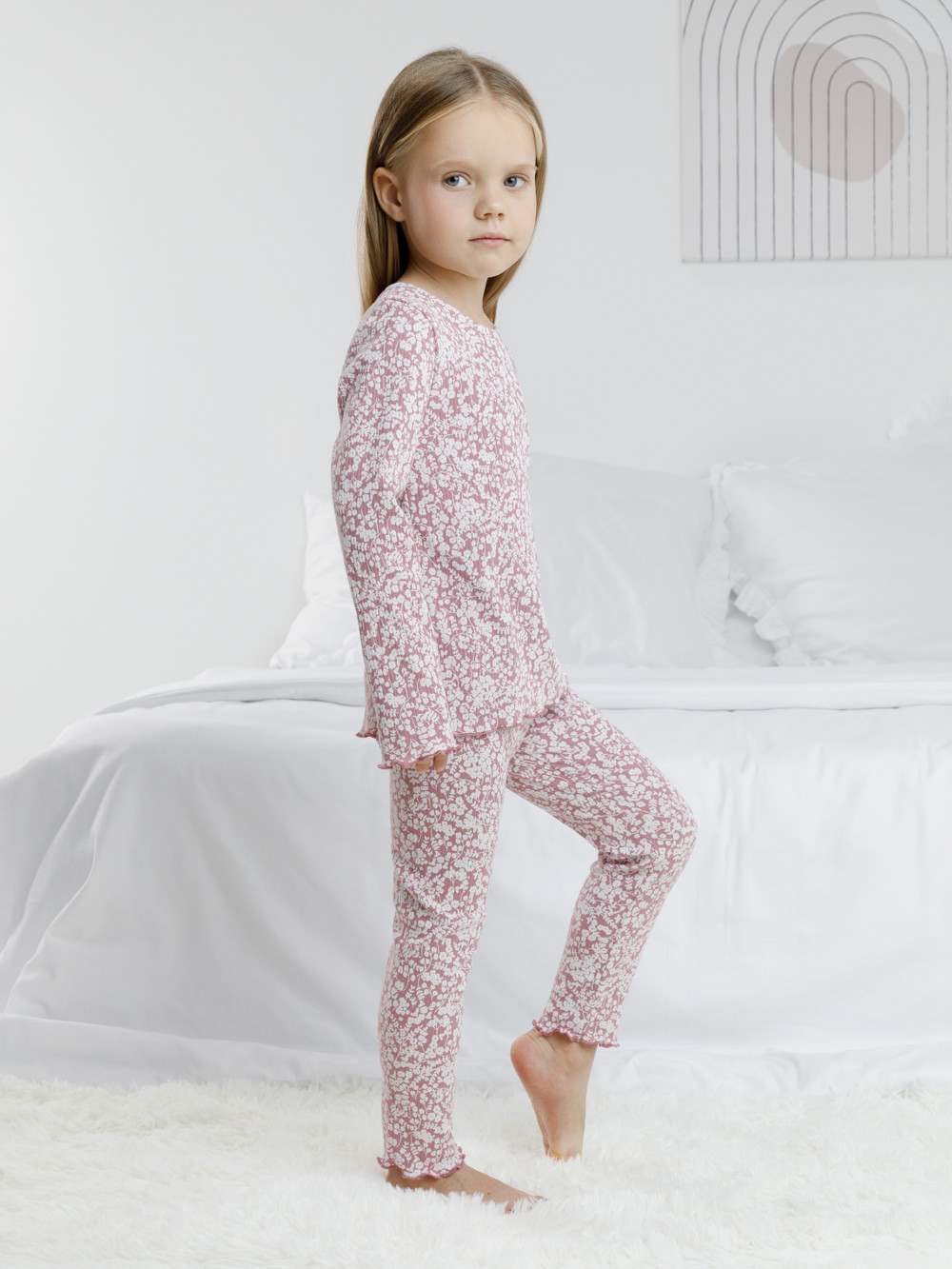Пижама для девочки, артикул: К 1618, цвет: розовый, фото 3