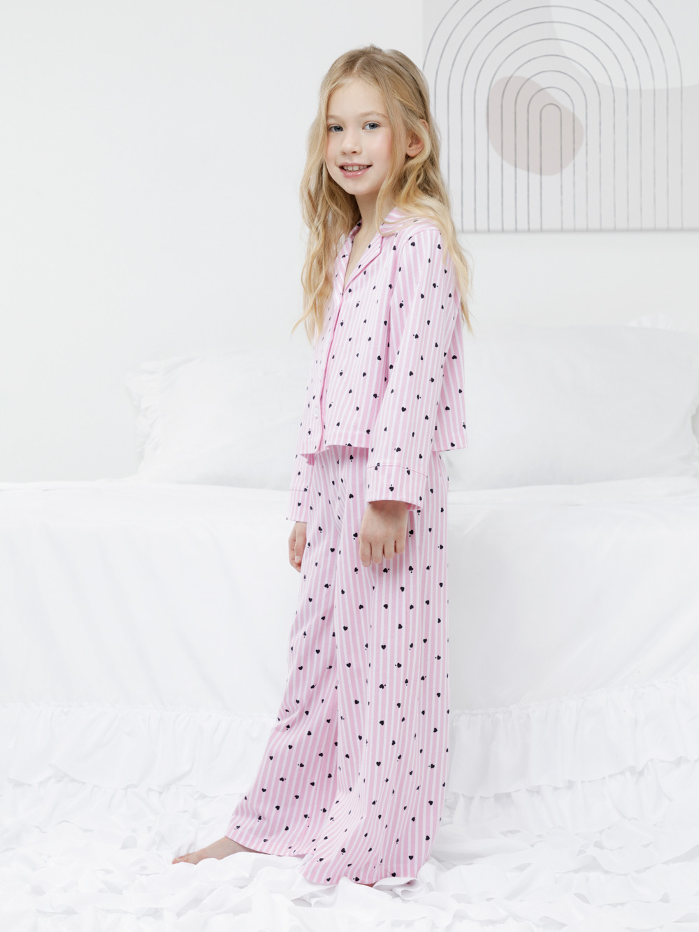 Пижама для девочки, артикул: МП 1668, цвет: розовый, фото 3