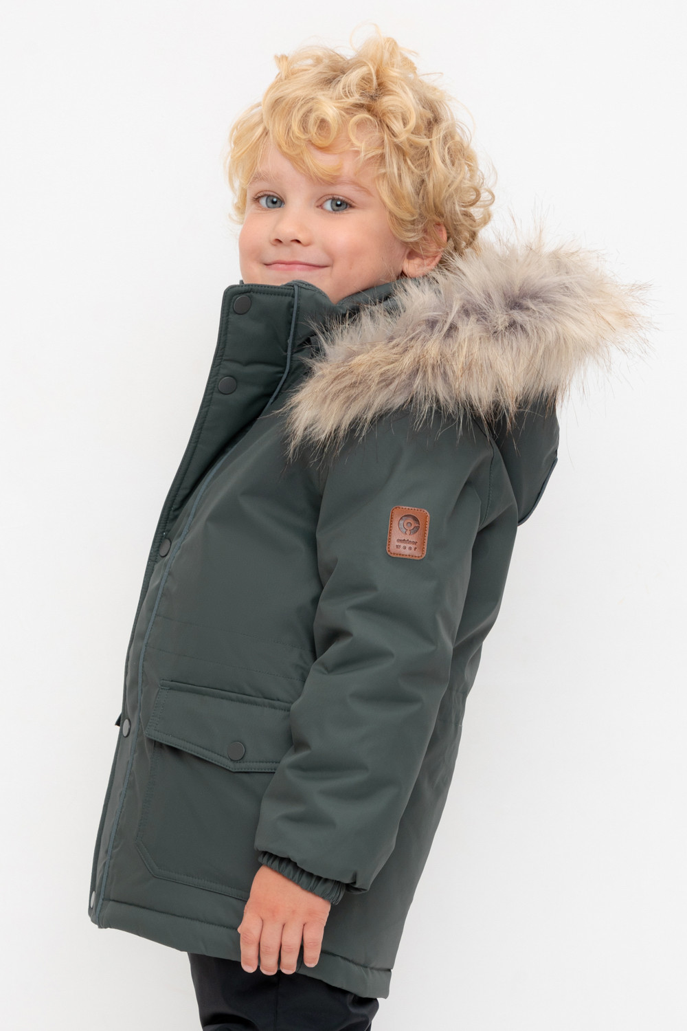 Пальто, плащи для мальчика, артикул: ВК 36096/8 УЗГ (104-122), цвет: зеленый, фото 3
