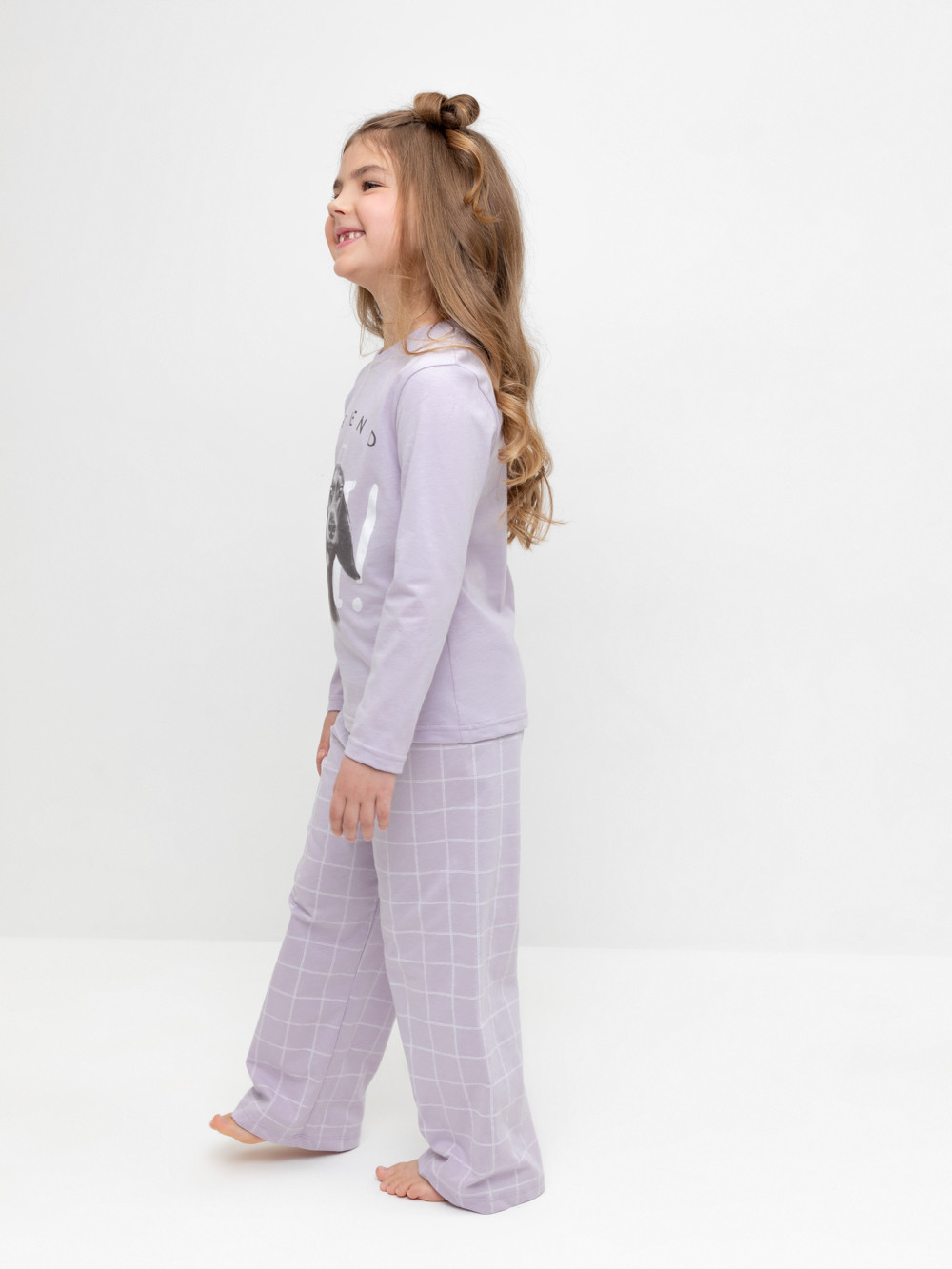 Пижама для девочки, артикул: К 1623, цвет: фиолетовый, фото 2