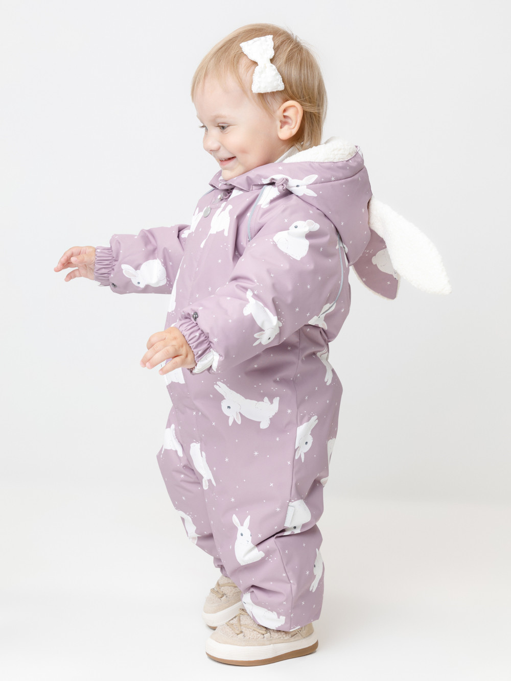 Комбинезоны утепленные для девочки, артикул: ВК 60131/н/1 УЗГ, цвет: розовый, фото 3