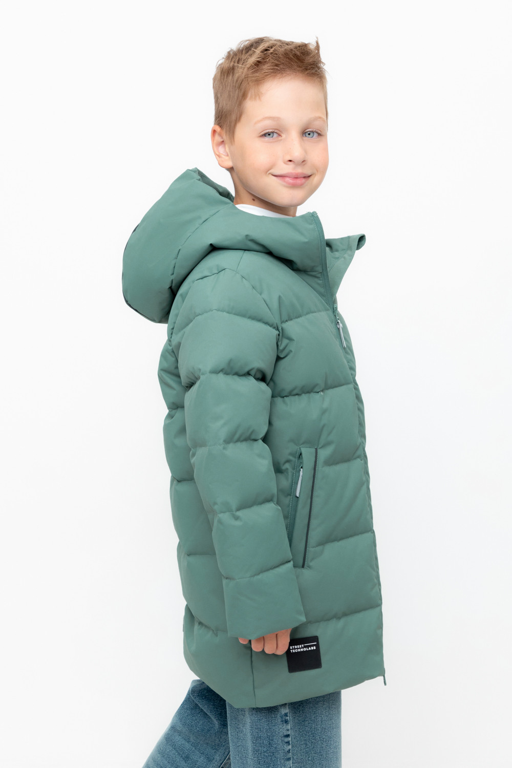 Пальто, плащи для мальчика, артикул: ВК 34070/5 УЗГ ( 98-122), цвет: зеленый, фото 3