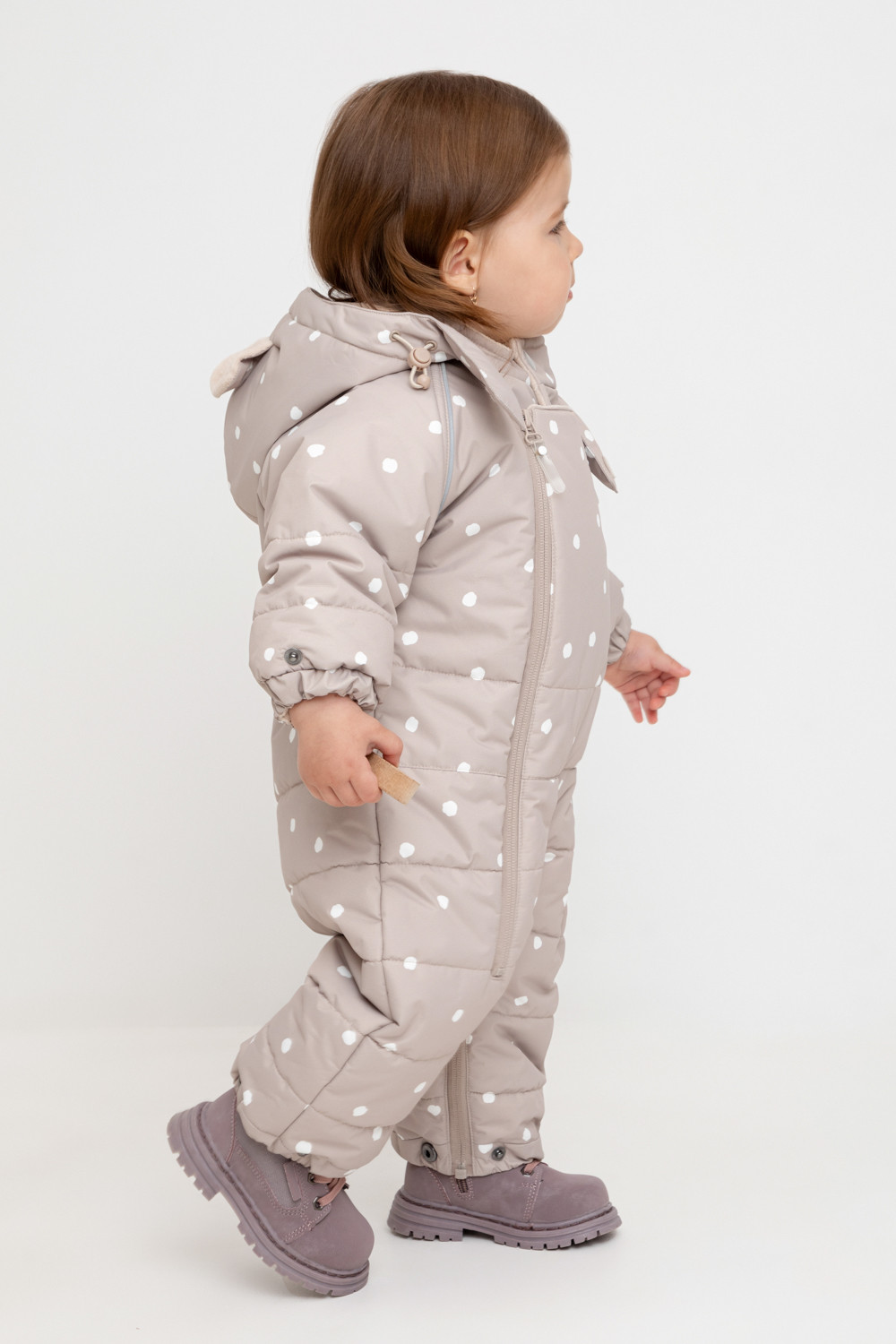 Комбинезоны утепленные для девочки, артикул: ВК 60094/н/6 УЗГ, цвет: коричневый, фото 3