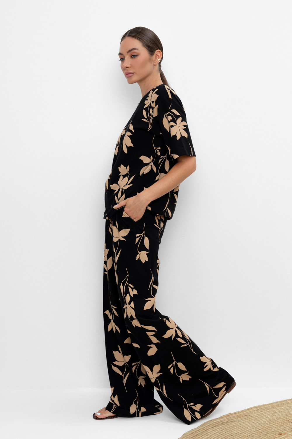 Брюки женские для мам, артикул: ЕВТ 4069, цвет: черный3, фото 3