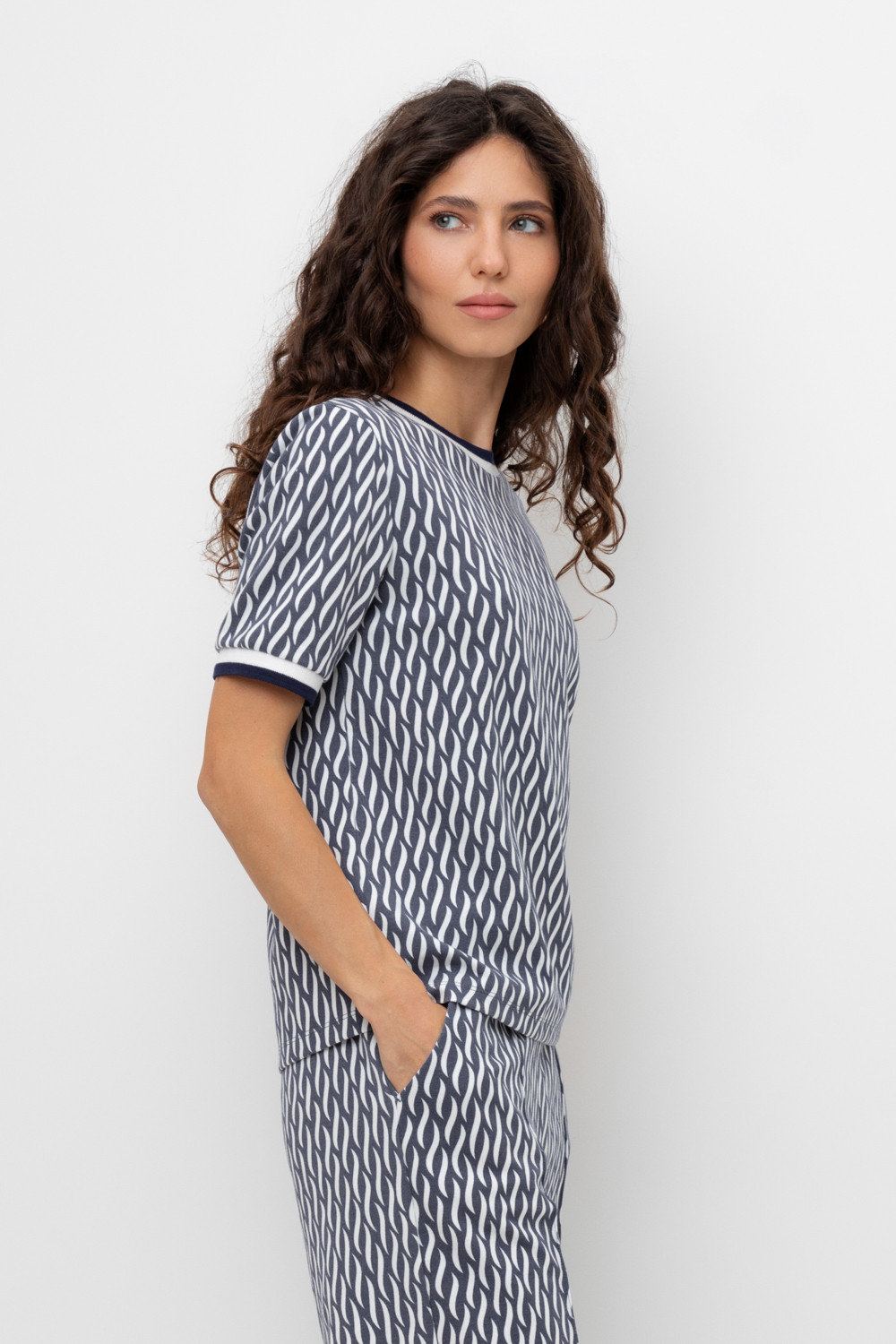 Футболки женские для мам, артикул: ЕВТ 3220, цвет: синий, фото 3