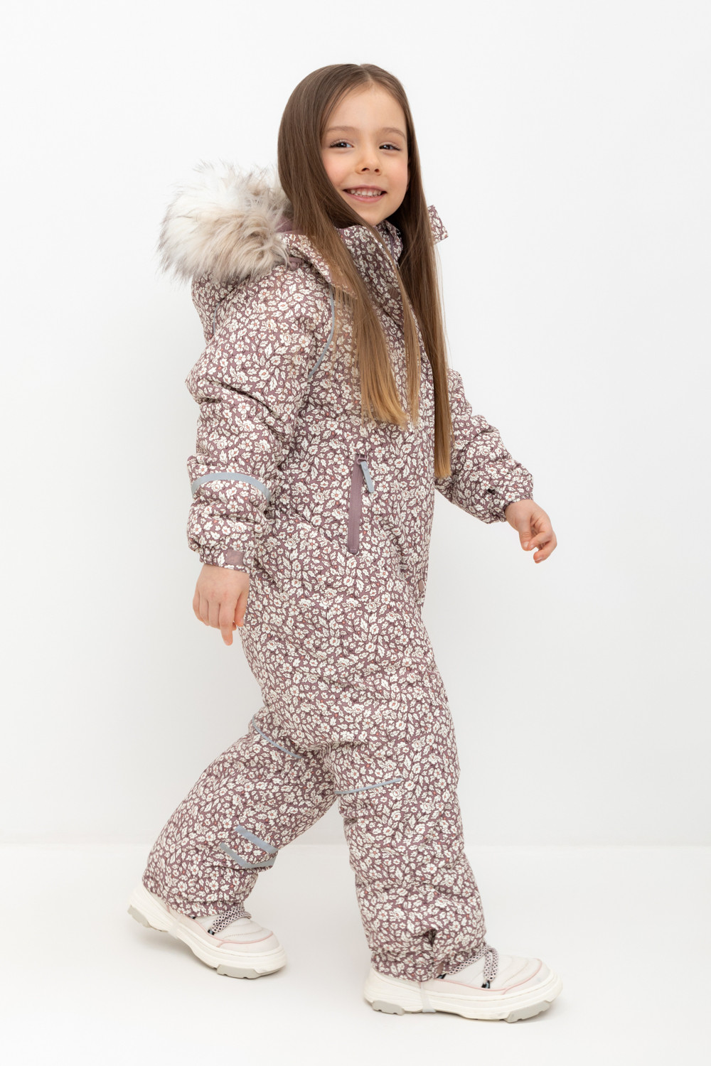 Комбинезоны утепленные для девочки, артикул: ВК 60098/н/3 ГР, цвет: розовый, фото 3