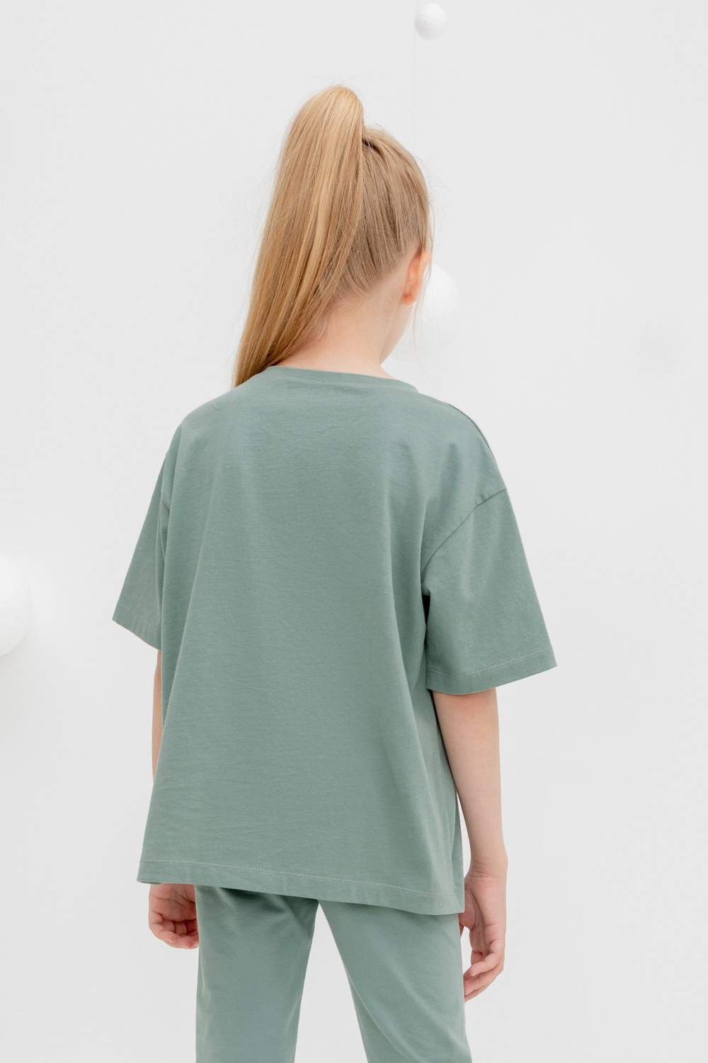 Футболка для девочки, артикул: КР 302168, цвет: зеленый, фото 3