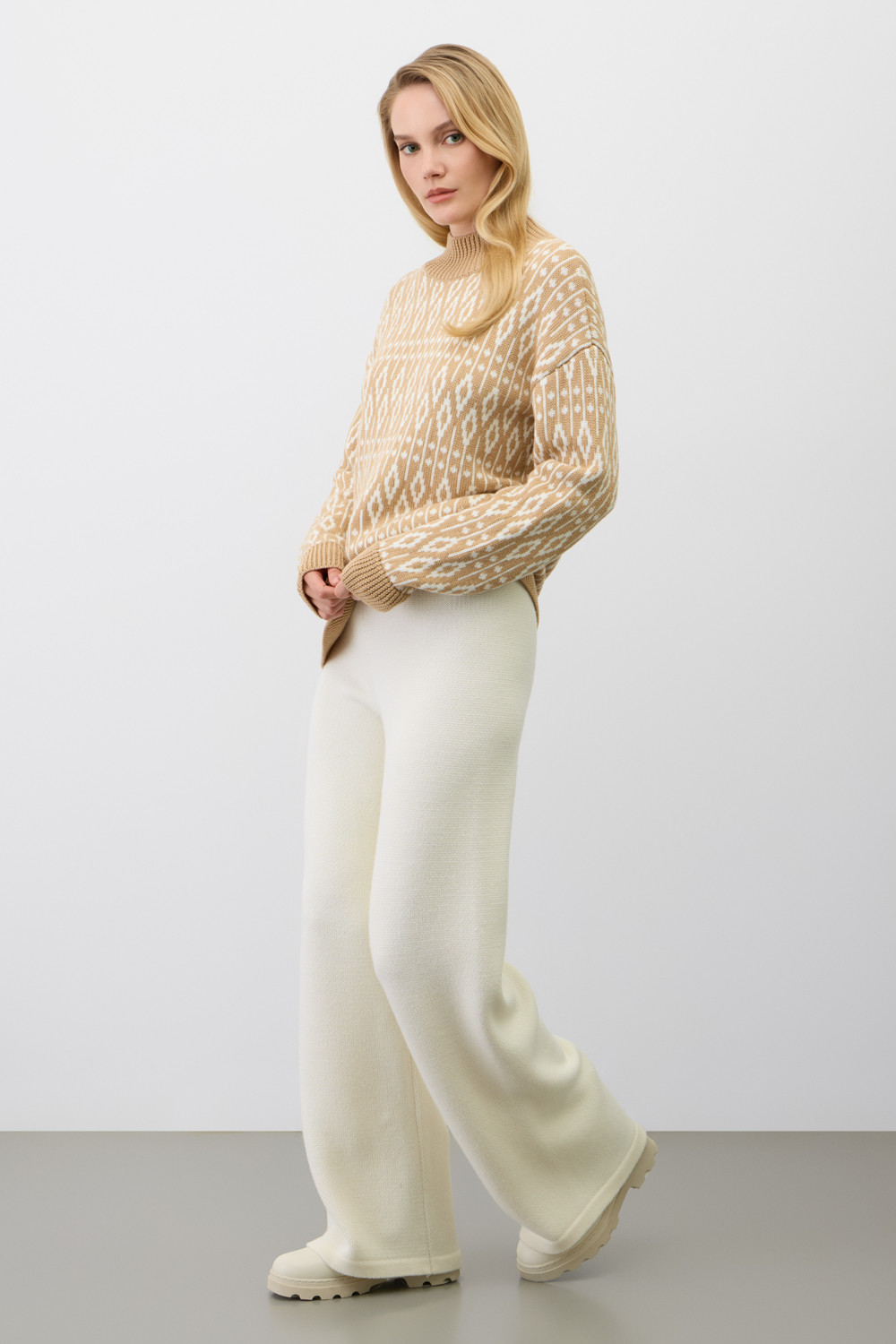 Брюки женские для мам, артикул: ЕВ 452/ш, цвет: бежевый, фото 3