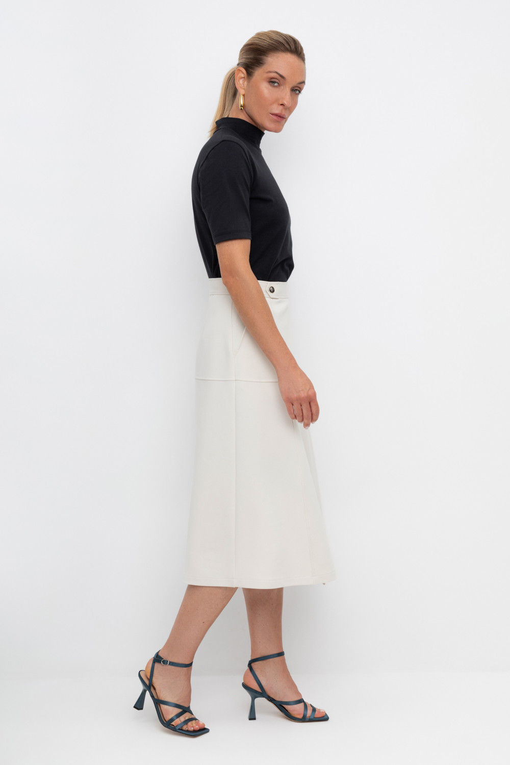 Юбки женские для мам, артикул: ЕВТ 7027, цвет: светло-бежевый, фото 3