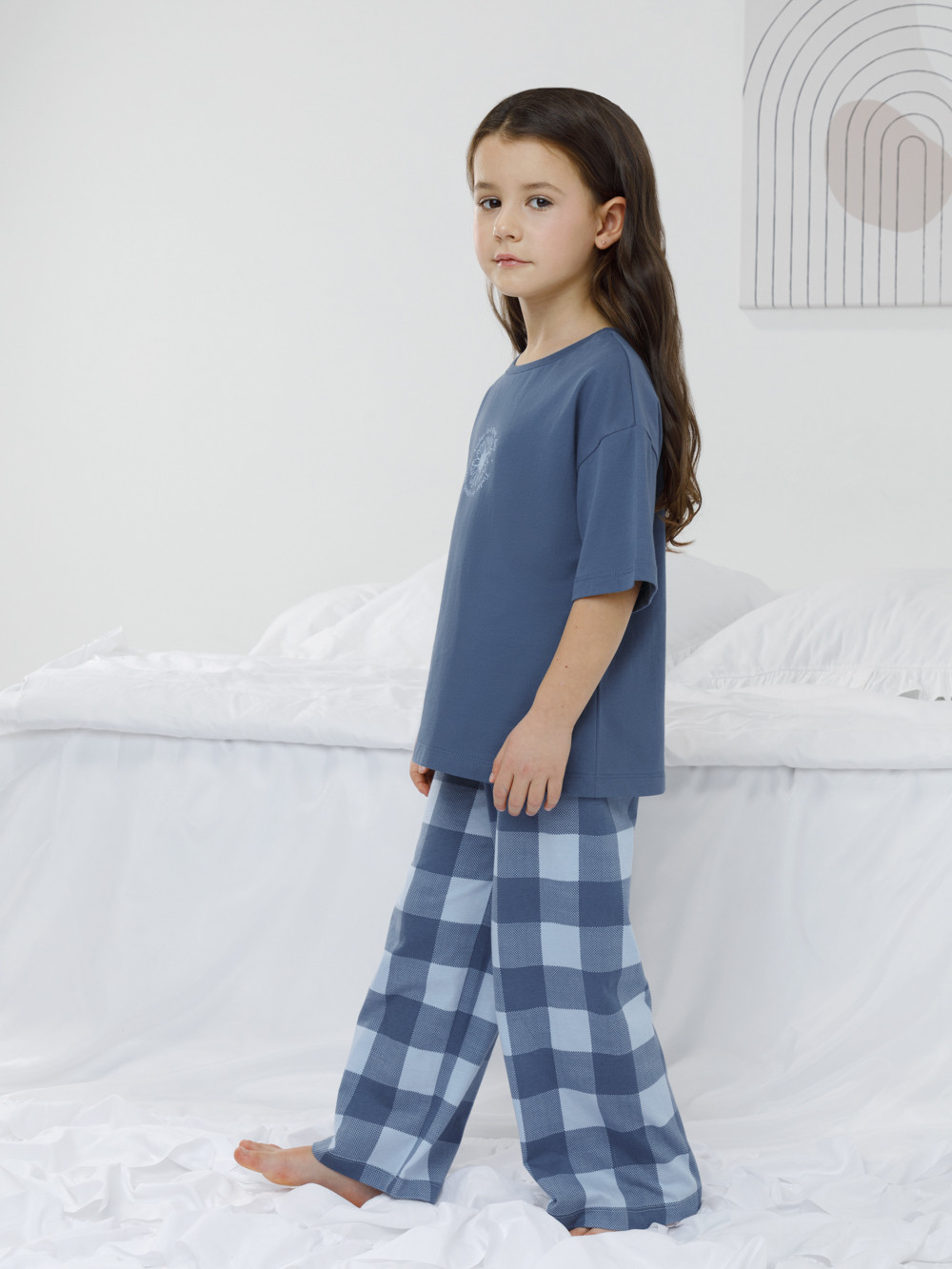 Пижама для девочки, артикул: МП 1657, цвет: синий, фото 3