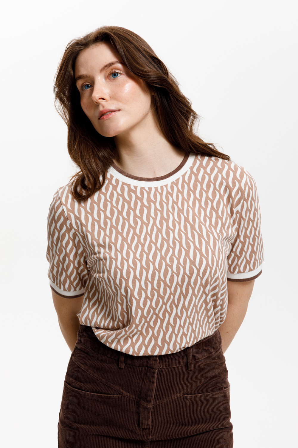 Футболки женские для мам, артикул: ЕВТ 3220, цвет: бежевый, фото 3