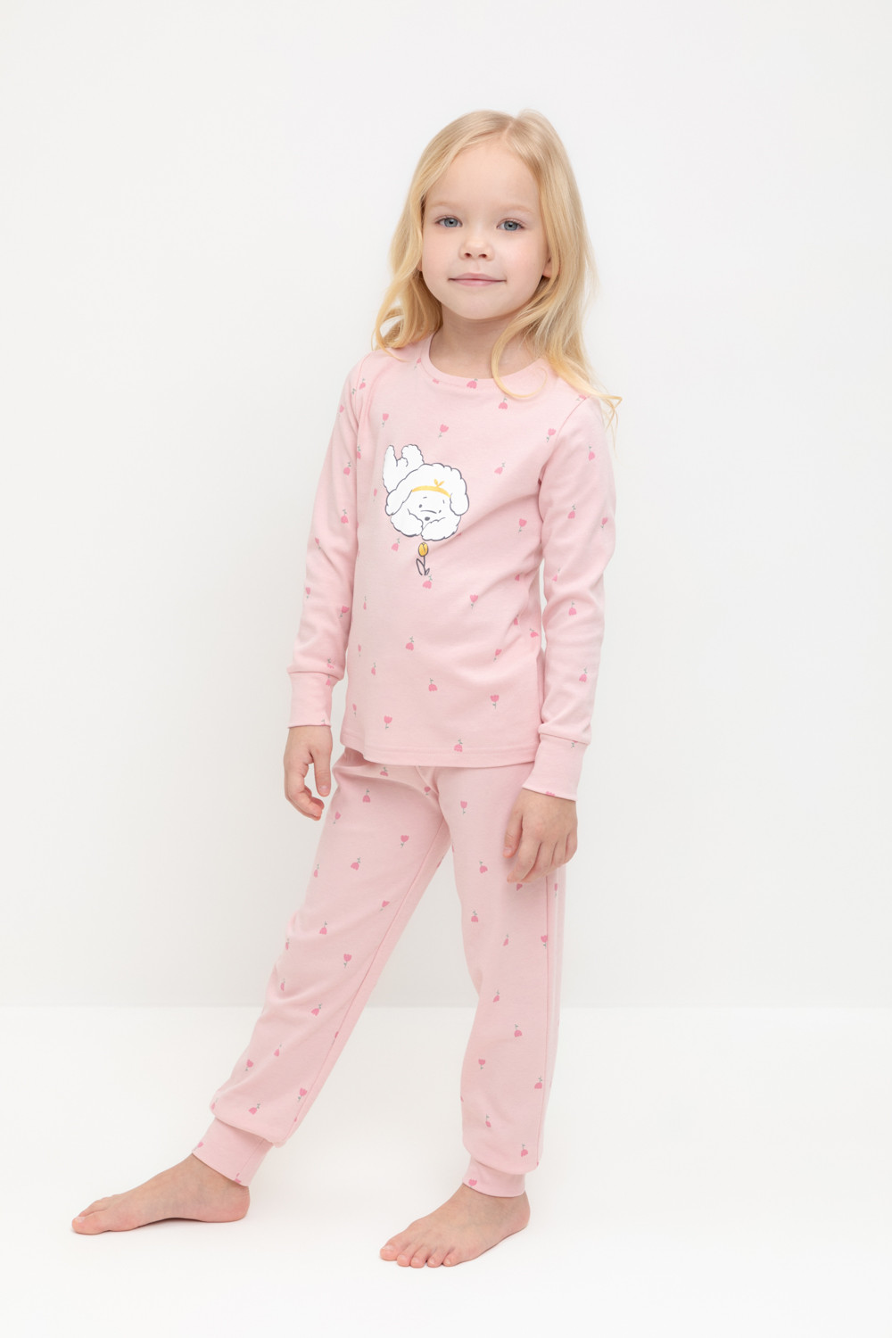 Пижама для девочки, артикул: К 1621, цвет: розовый, фото 3