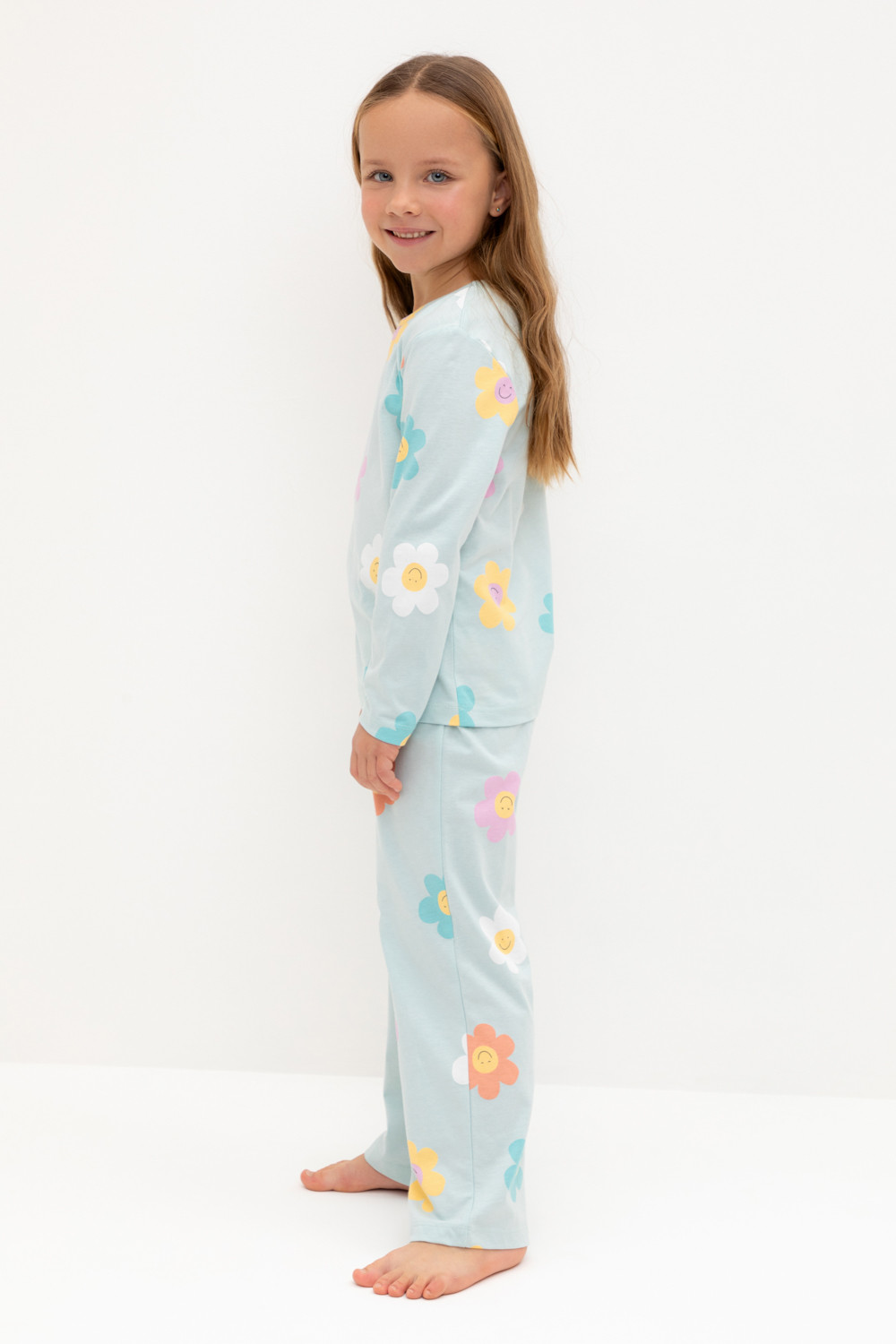 Пижама для девочки, артикул: К 1622/25, цвет: светло-голубой, фото 3