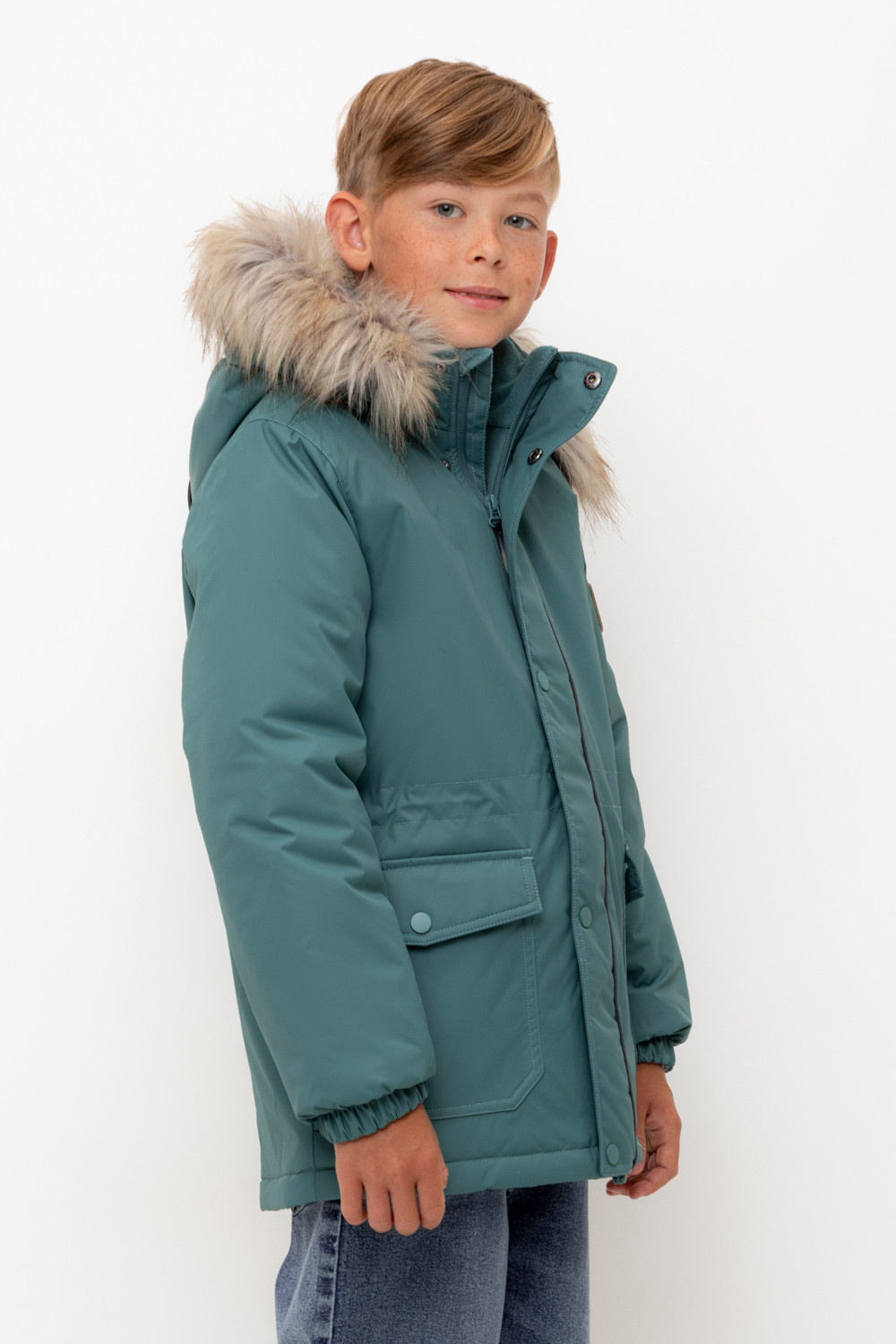 Пальто, плащи для мальчика, артикул: ВК 36096/5 УЗГ (122-158), цвет: зеленый, фото 3