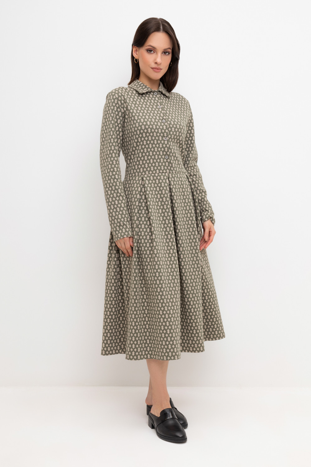 Платья женские для мам, артикул: ЕВТ 5055, цвет: зеленый, фото 3