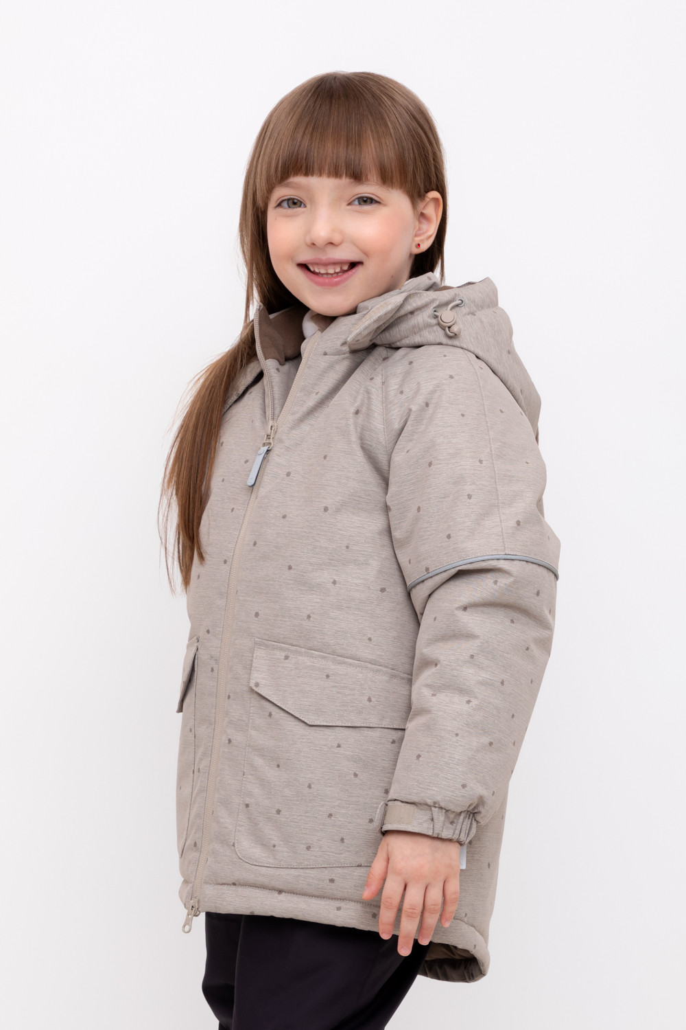 Куртка для девочки, артикул: ВК 38114/н/1 ГР, цвет: светло-бежевый, фото 3