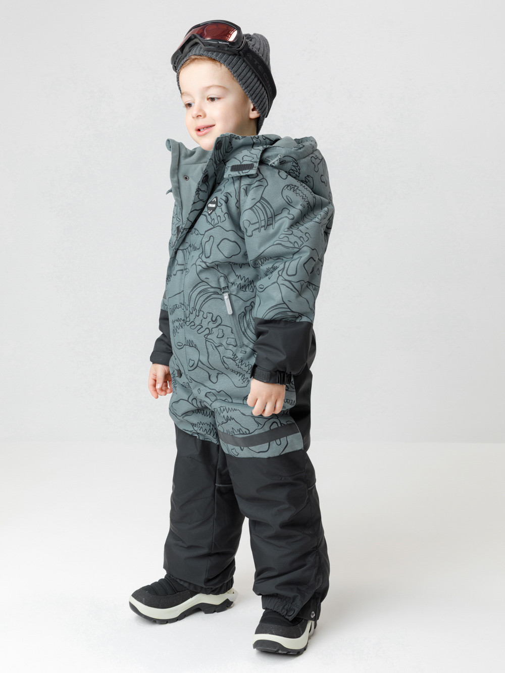 Комбинезоны утепленные для мальчика, артикул: ВК 60130/н/1 ГР, цвет: бирюзовый, фото 3