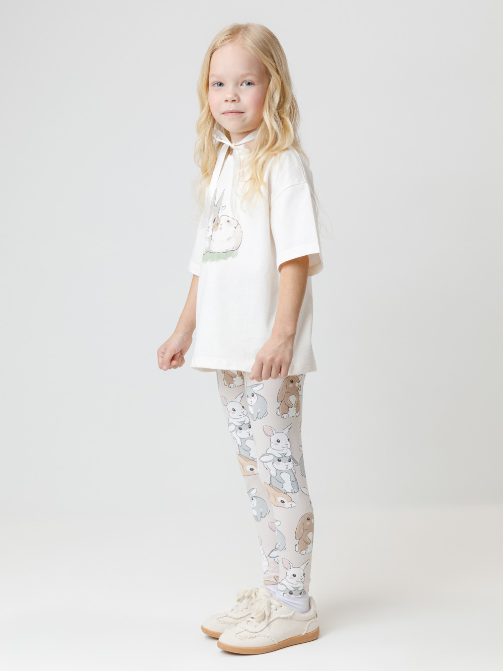 Лосины для девочки, артикул: КР 4074, цвет: бежевый, фото 3