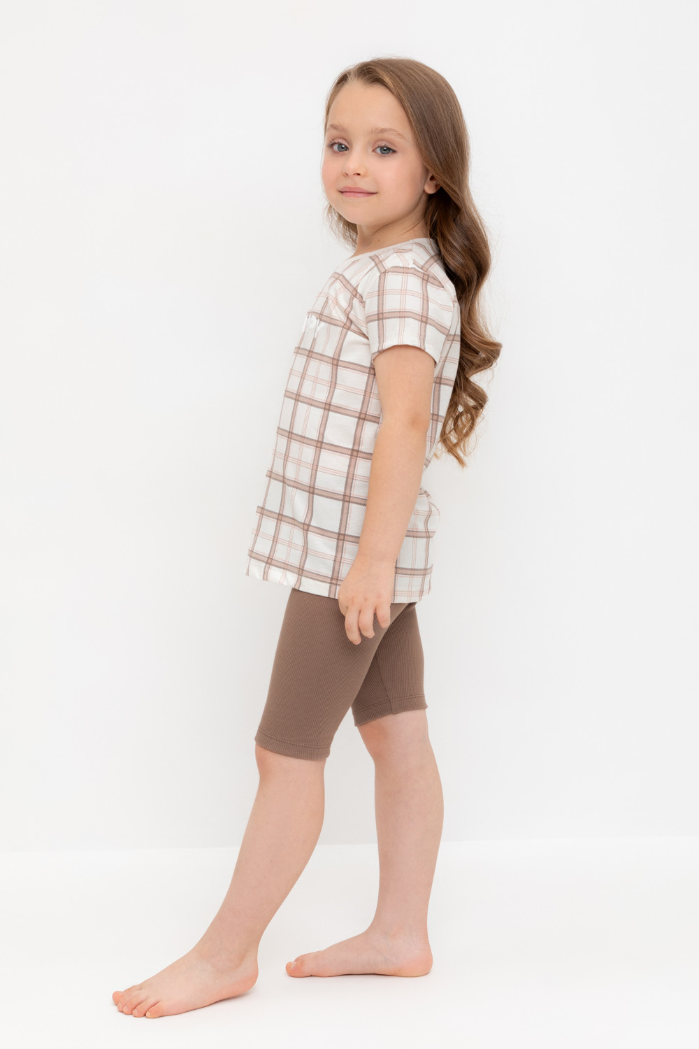 Пижама для девочки, артикул: КП 1643, цвет: коричневый, фото 3